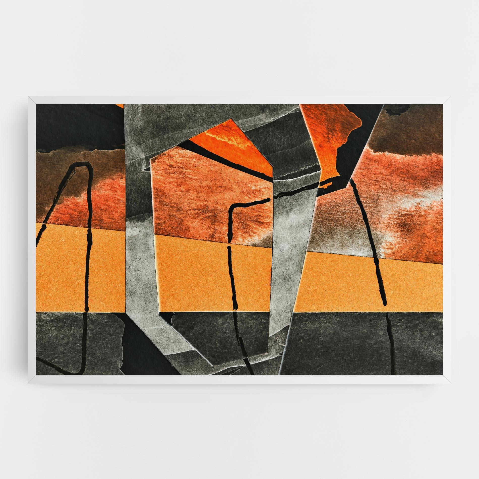 Tablou Canvas Abstract Grey Orange mockup 0