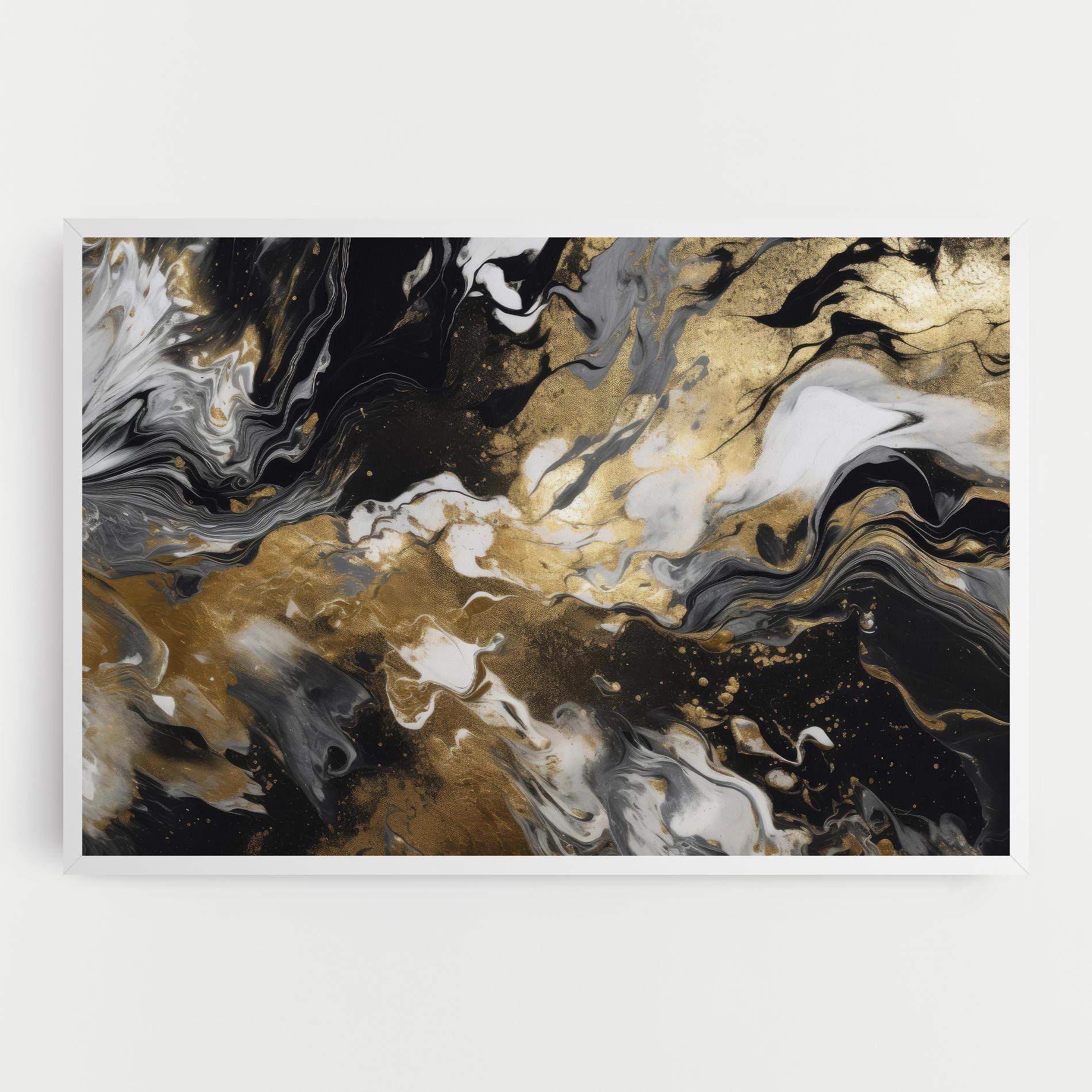 Tablou Canvas Gold Acrylic Fluid mockup 0