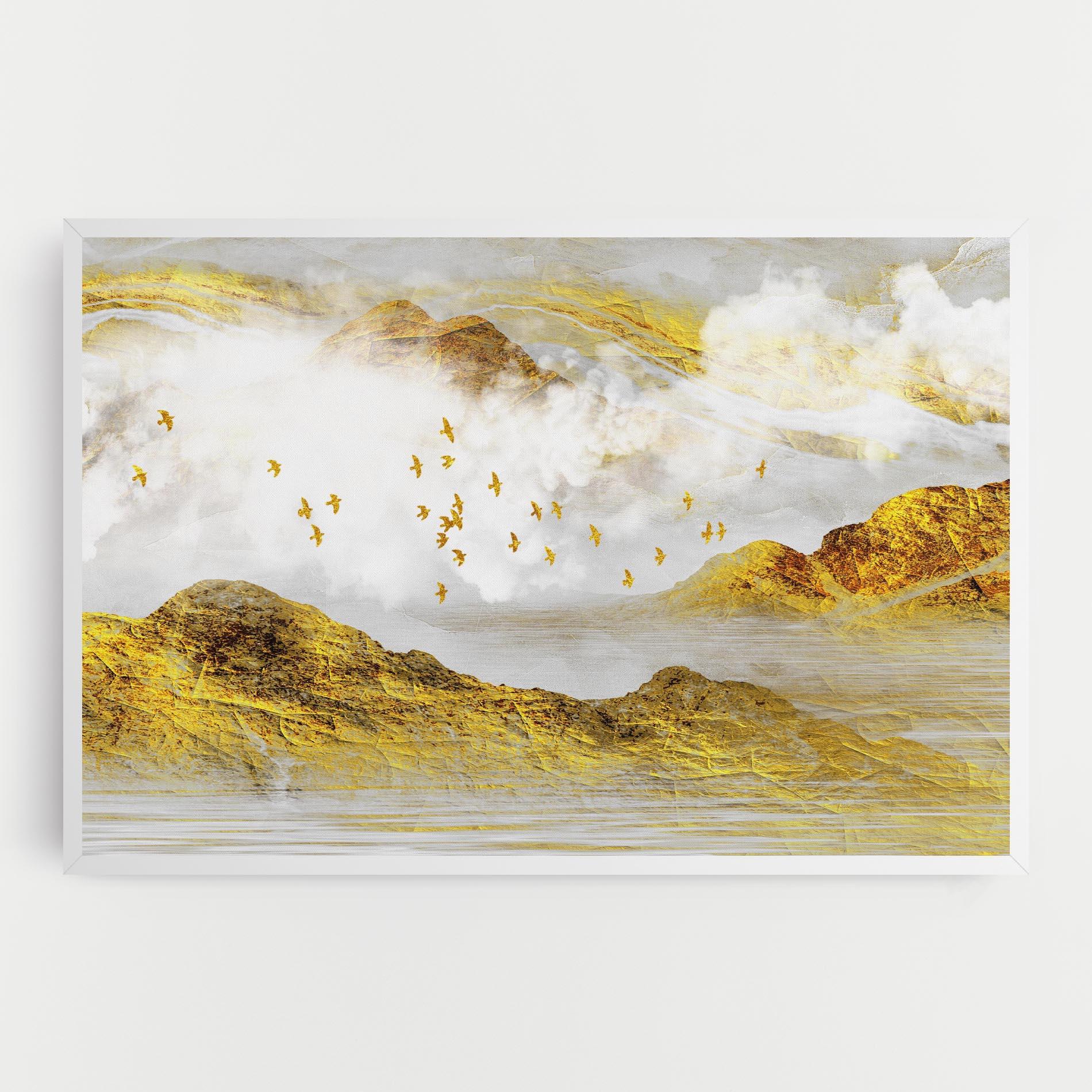 Tablou Canvas Gold Mountains Abstract mockup 0