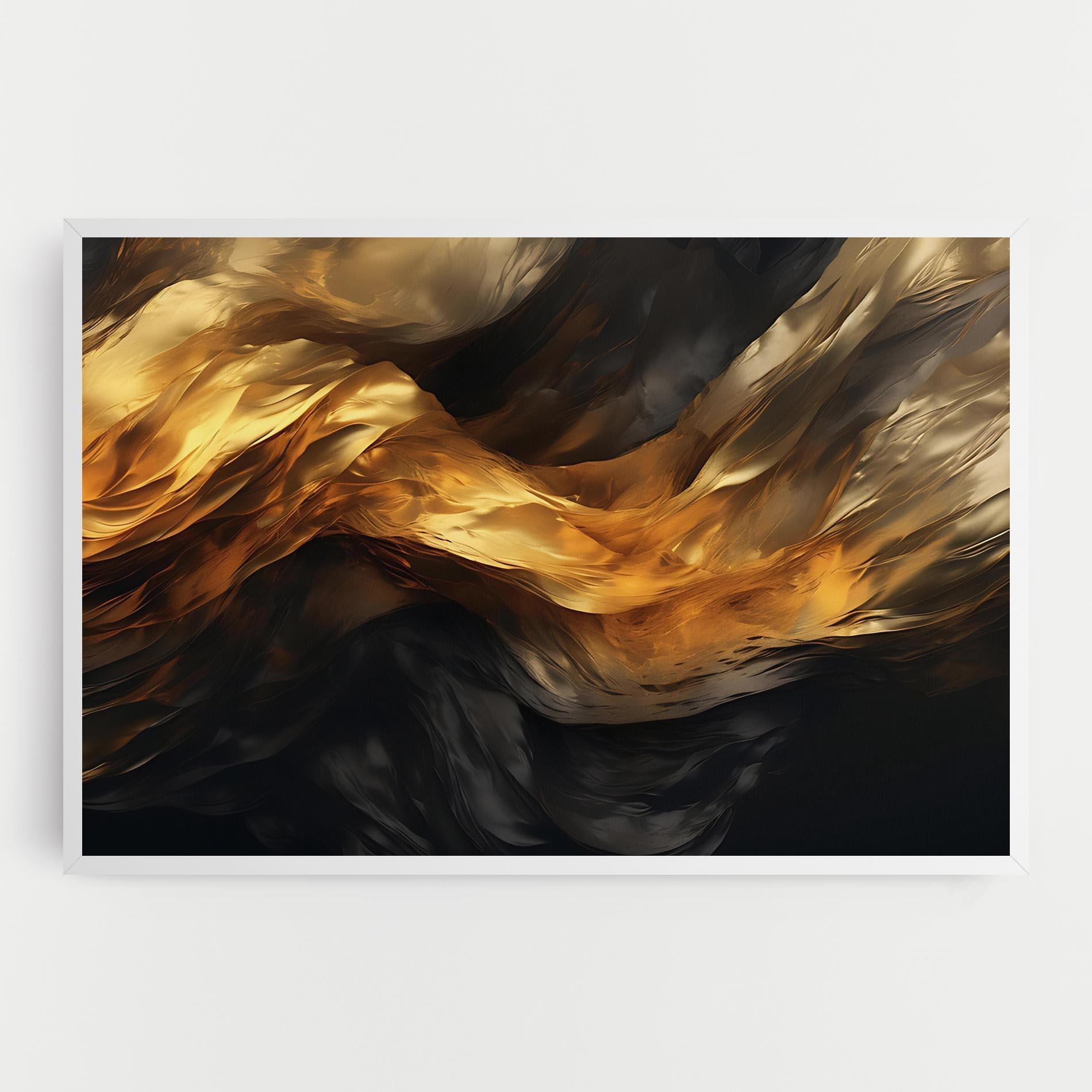 Tablou Canvas Golden Waves With Black mockup 0
