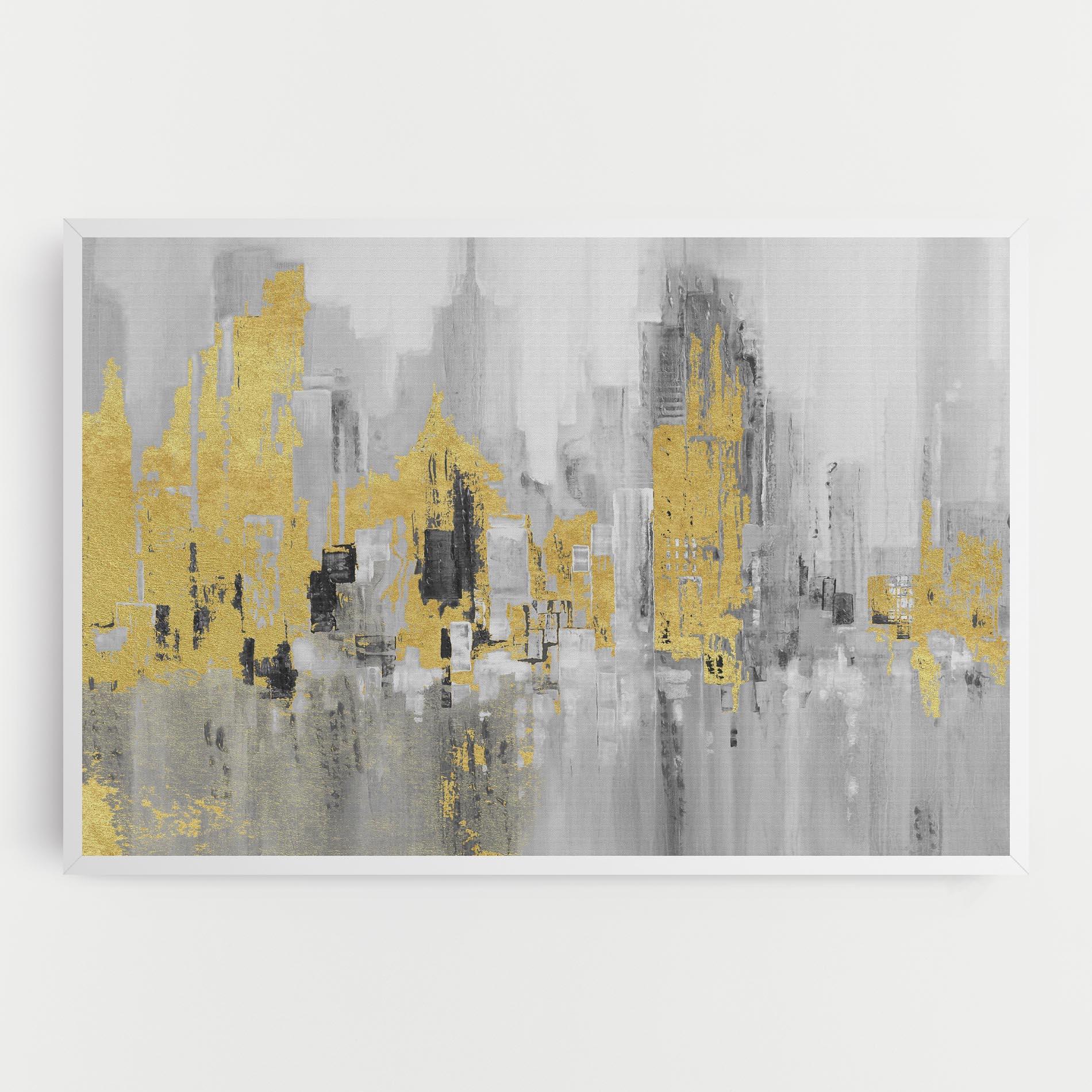Tablou Canvas Light Grey With Gold mockup 0