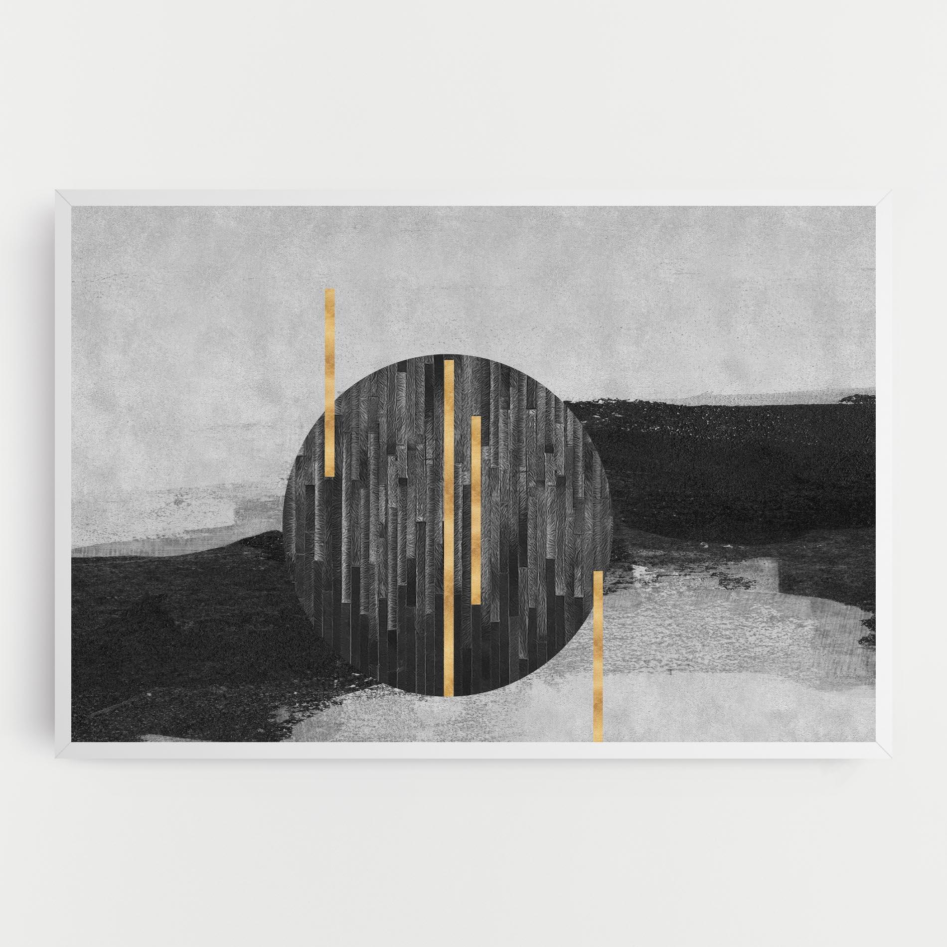 Tablou Canvas Modern Circle With Gold mockup 0