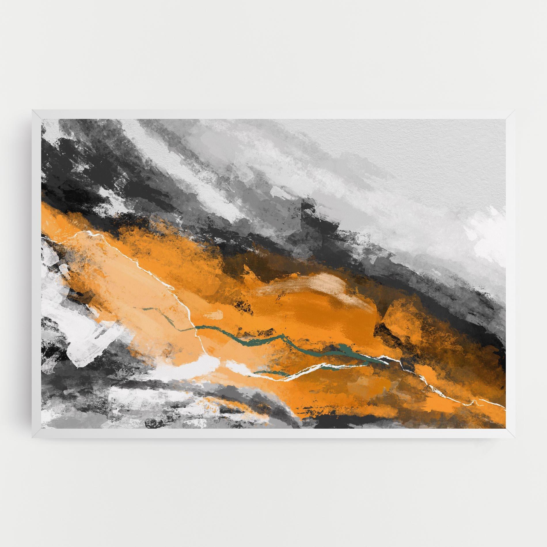Tablou Canvas Orange Painting River mockup 0