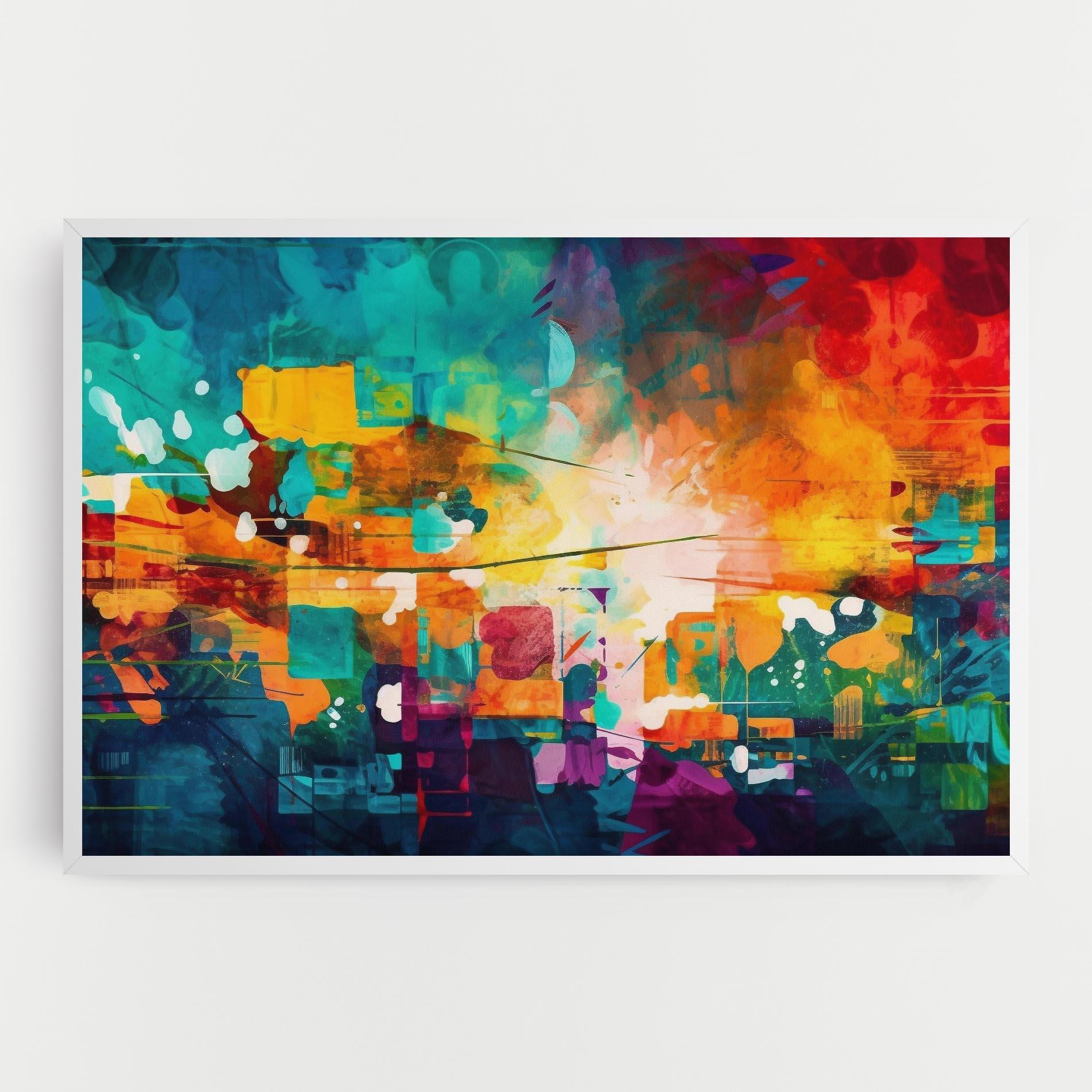 Tablou Canvas Vibrant Colors On Blue Background mockup 0