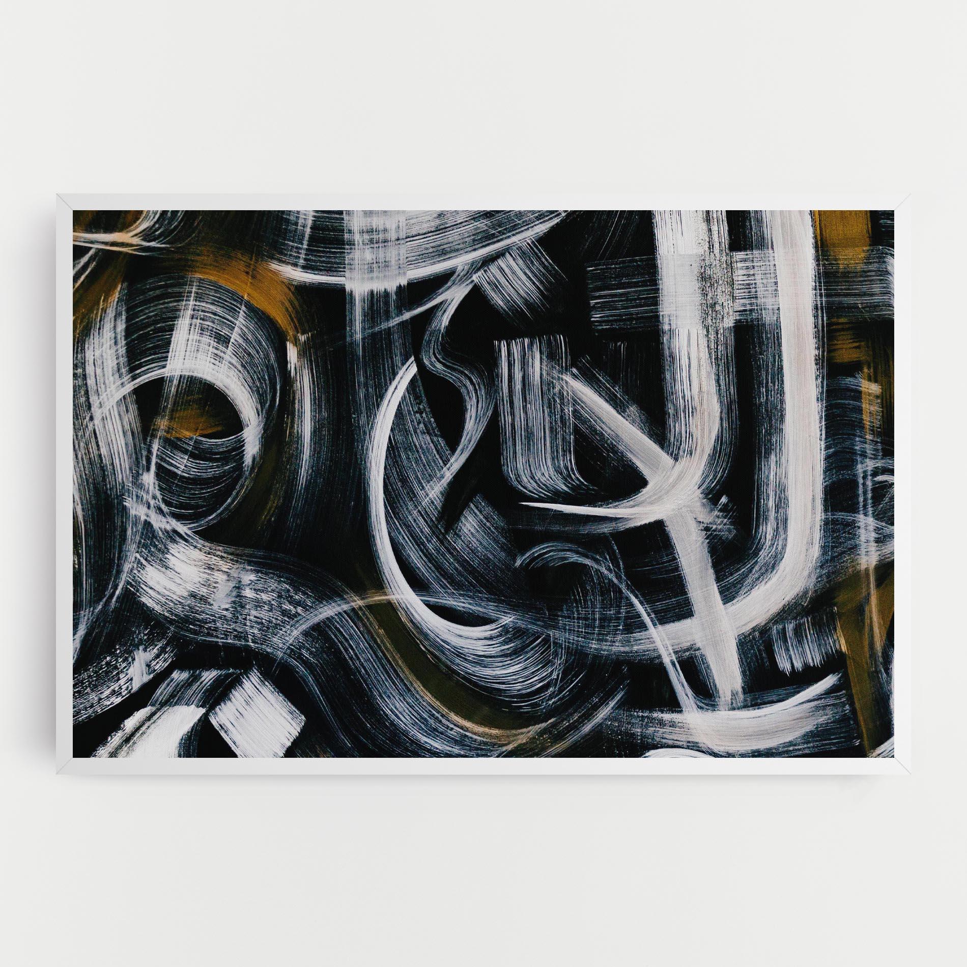 Tablou Canvas White Brush Lines mockup 0
