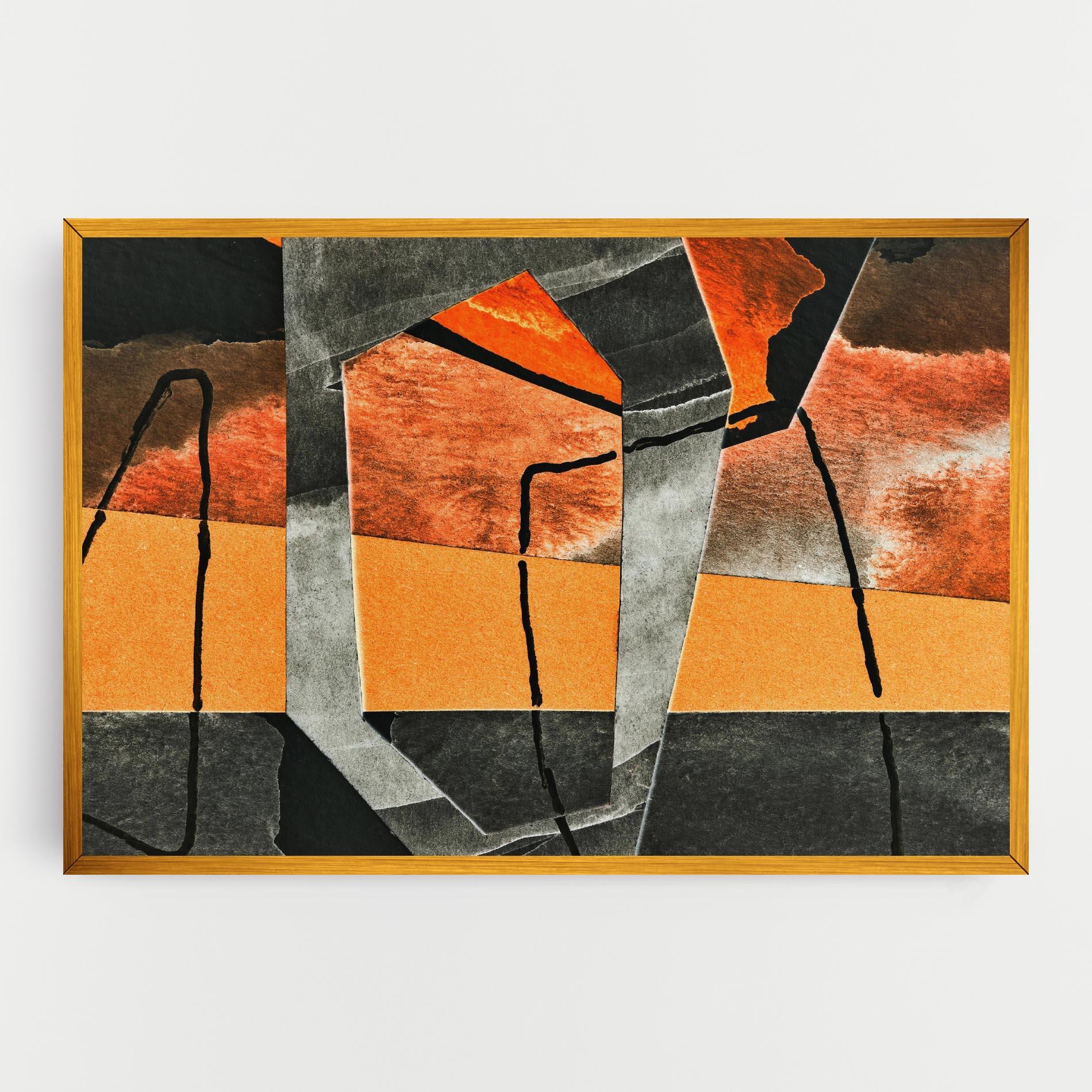 Tablou Canvas Abstract Grey Orange mockup 0