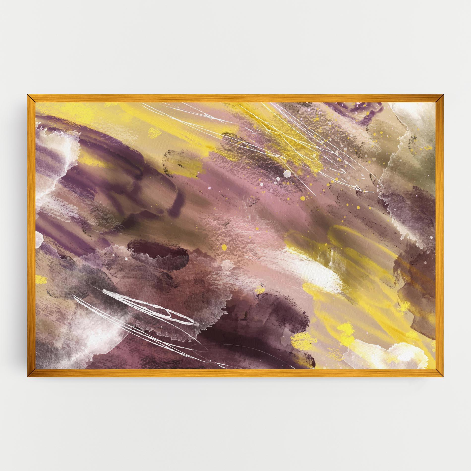 Tablou Canvas Abstract Purple Yellow Art mockup 0
