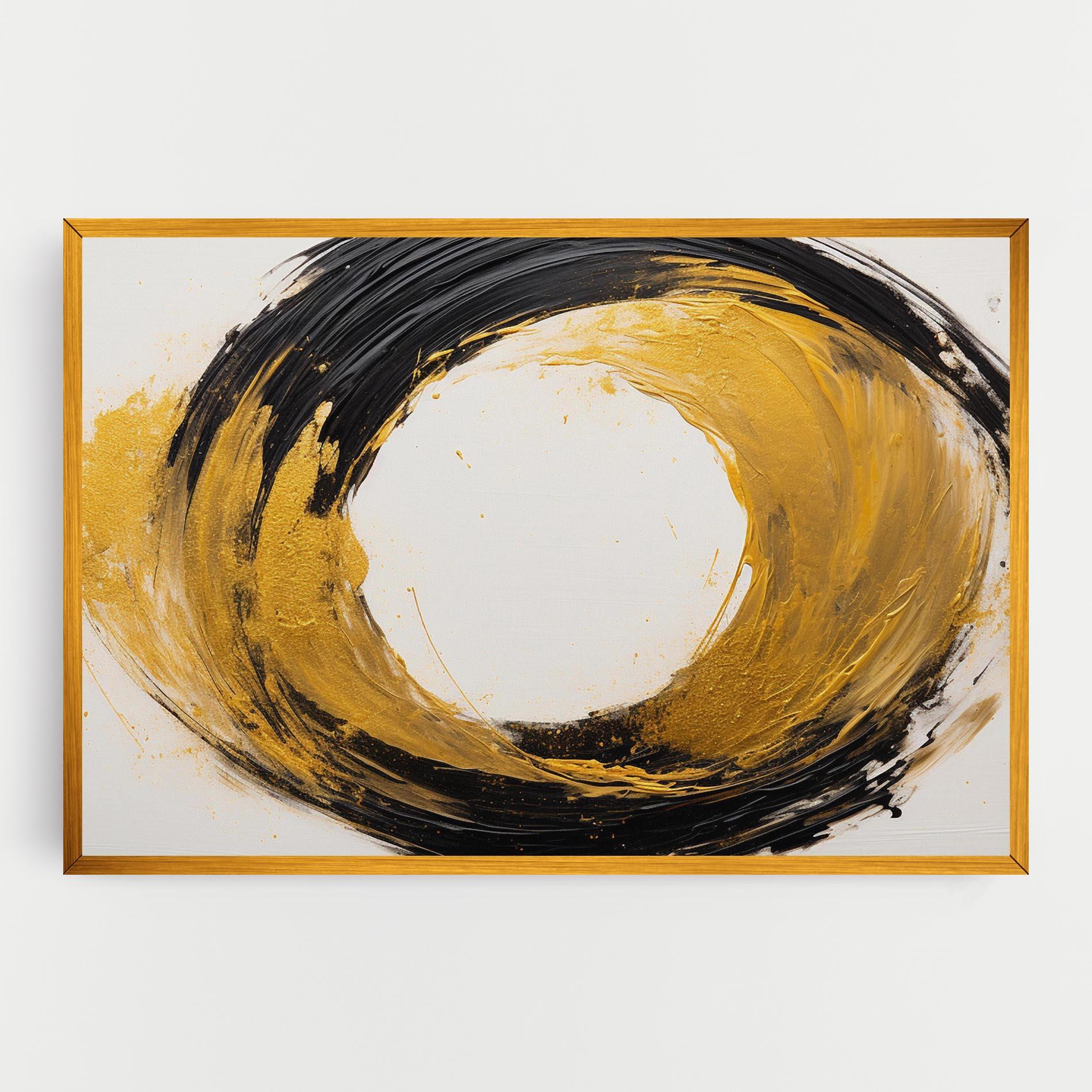 Tablou Canvas Circle From Gold And Black mockup 0