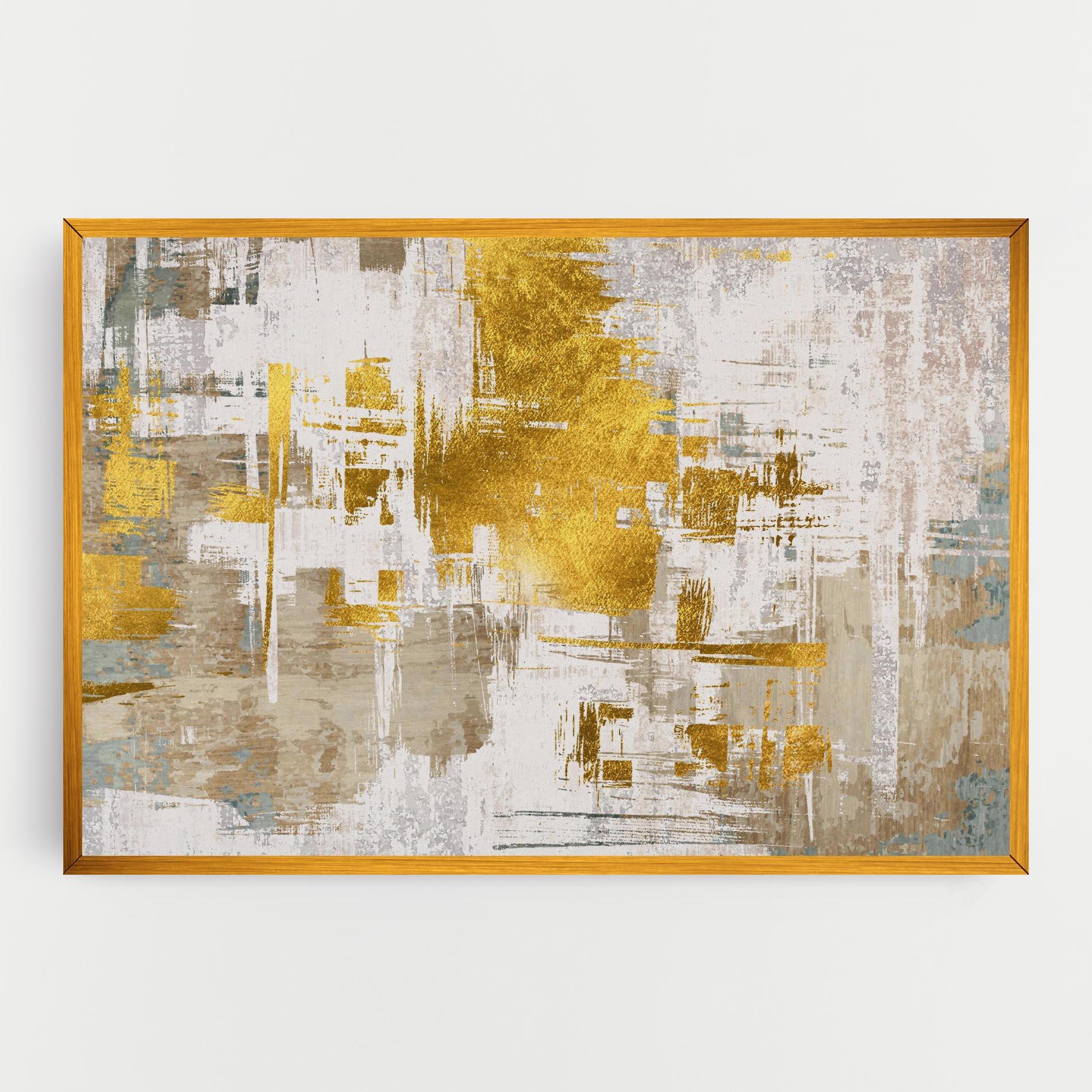 Tablou Canvas Gold And White Brush mockup 0