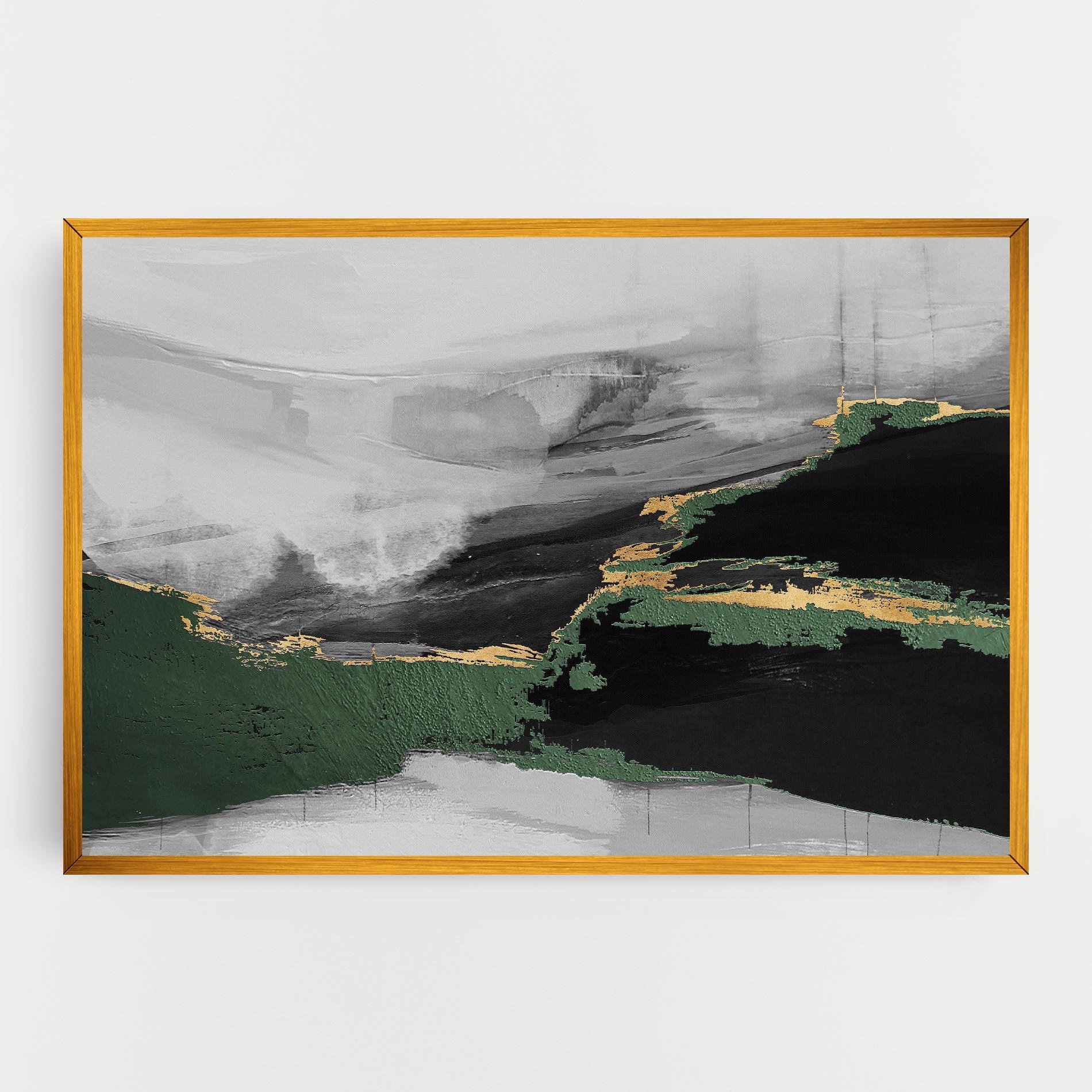 Tablou Canvas Grey With Green Painting mockup 0