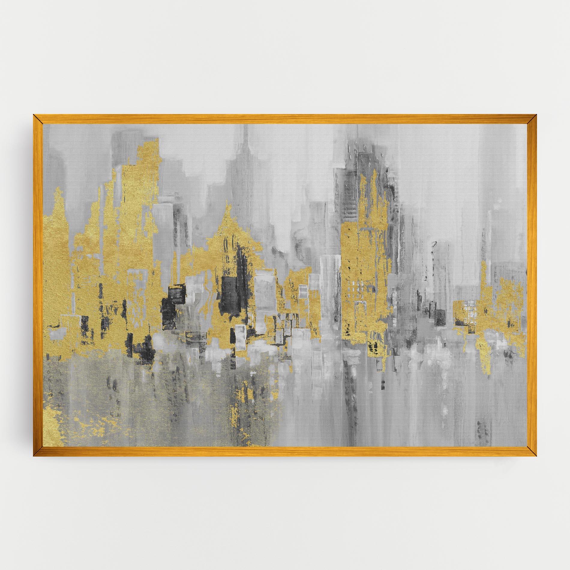 Tablou Canvas Light Grey With Gold mockup 0