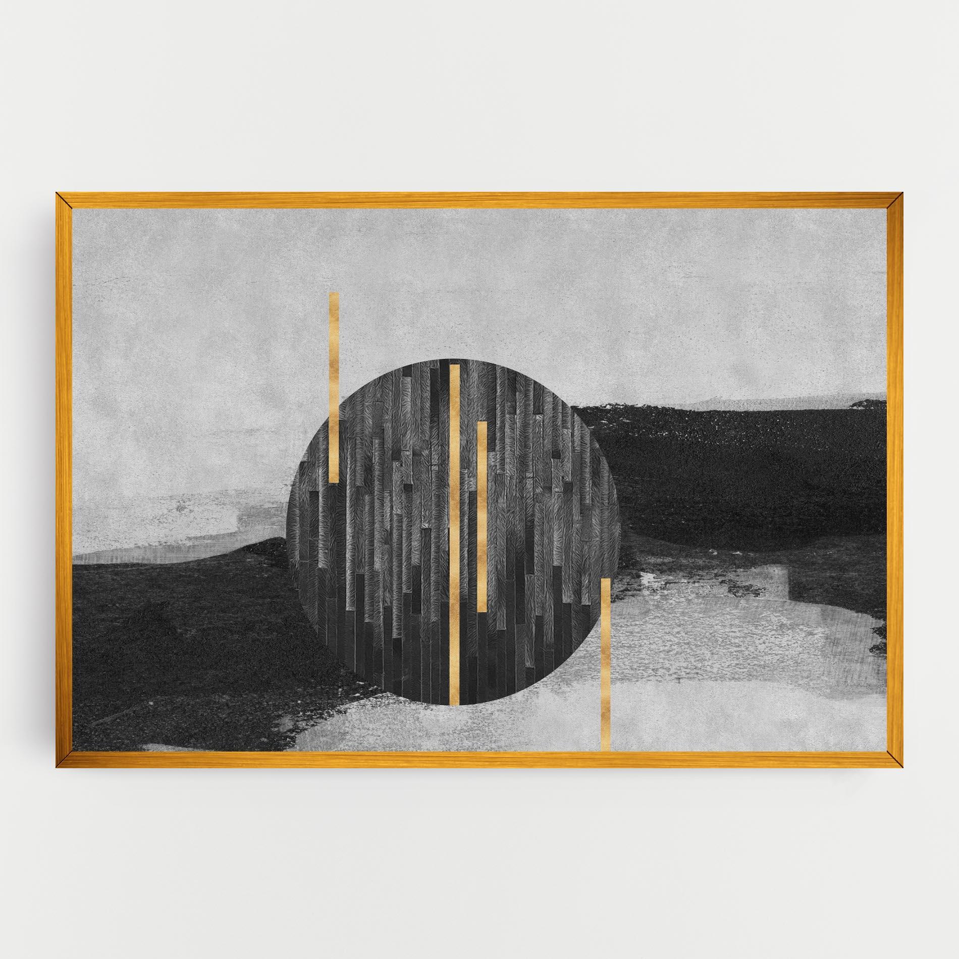 Tablou Canvas Modern Circle With Gold mockup 0