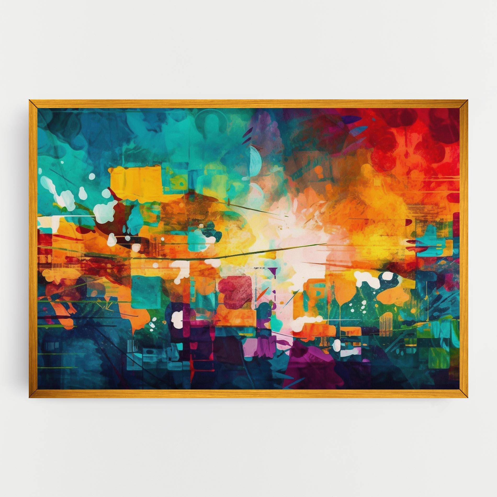 Tablou Canvas Vibrant Colors On Blue Background mockup 0