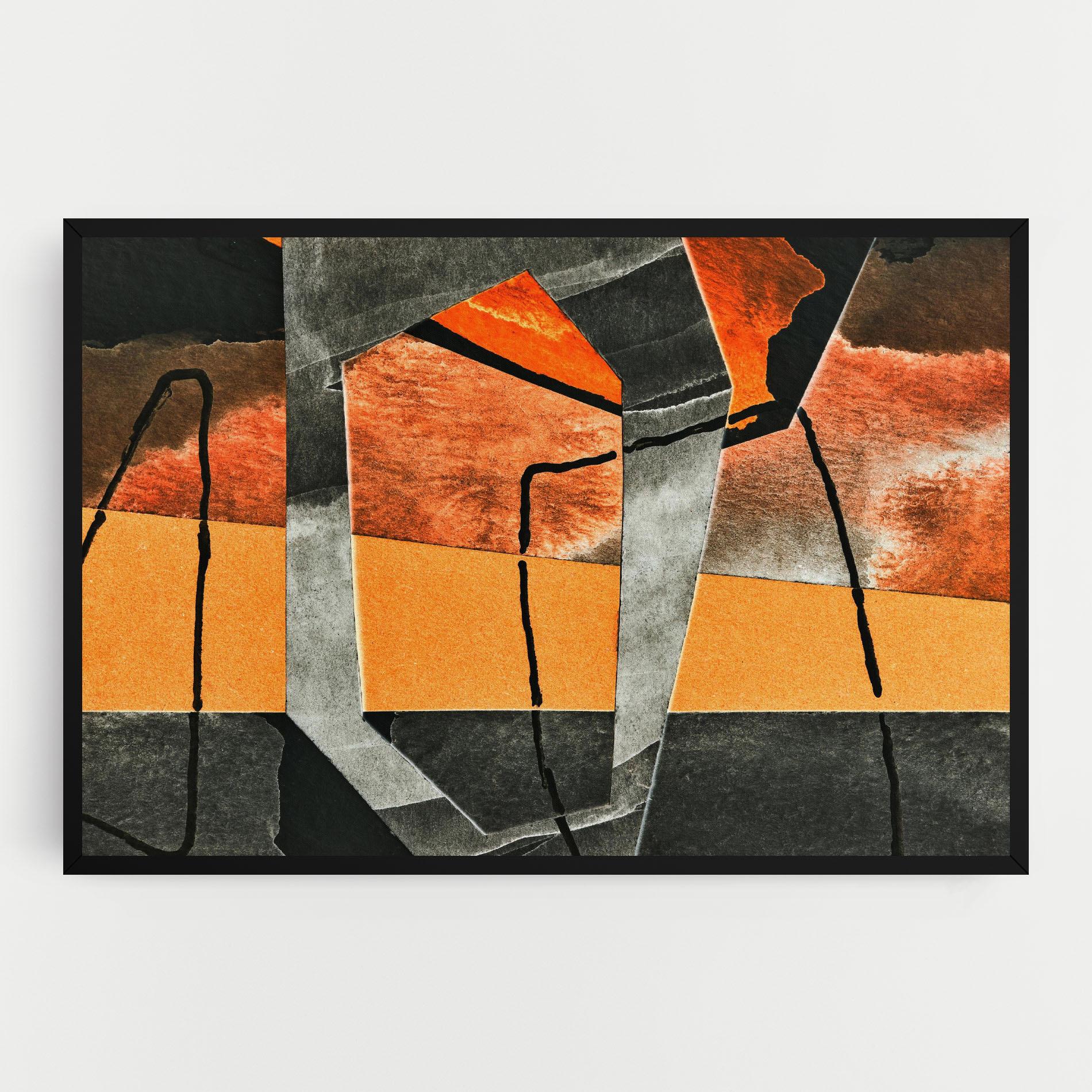 Tablou Canvas Abstract Grey Orange mockup 0