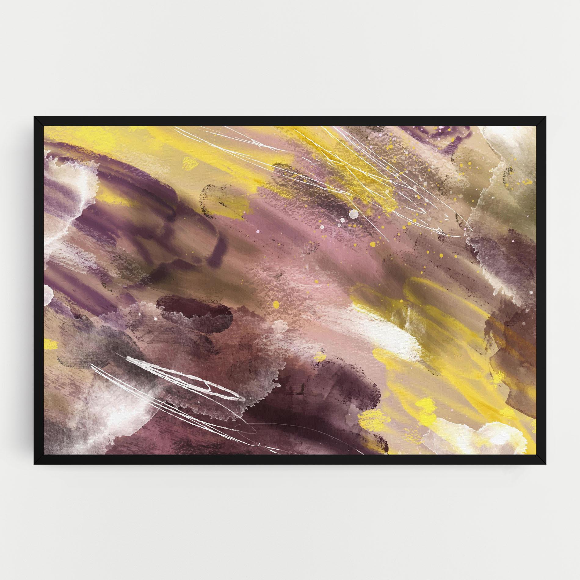 Tablou Canvas Abstract Purple Yellow Art mockup 0