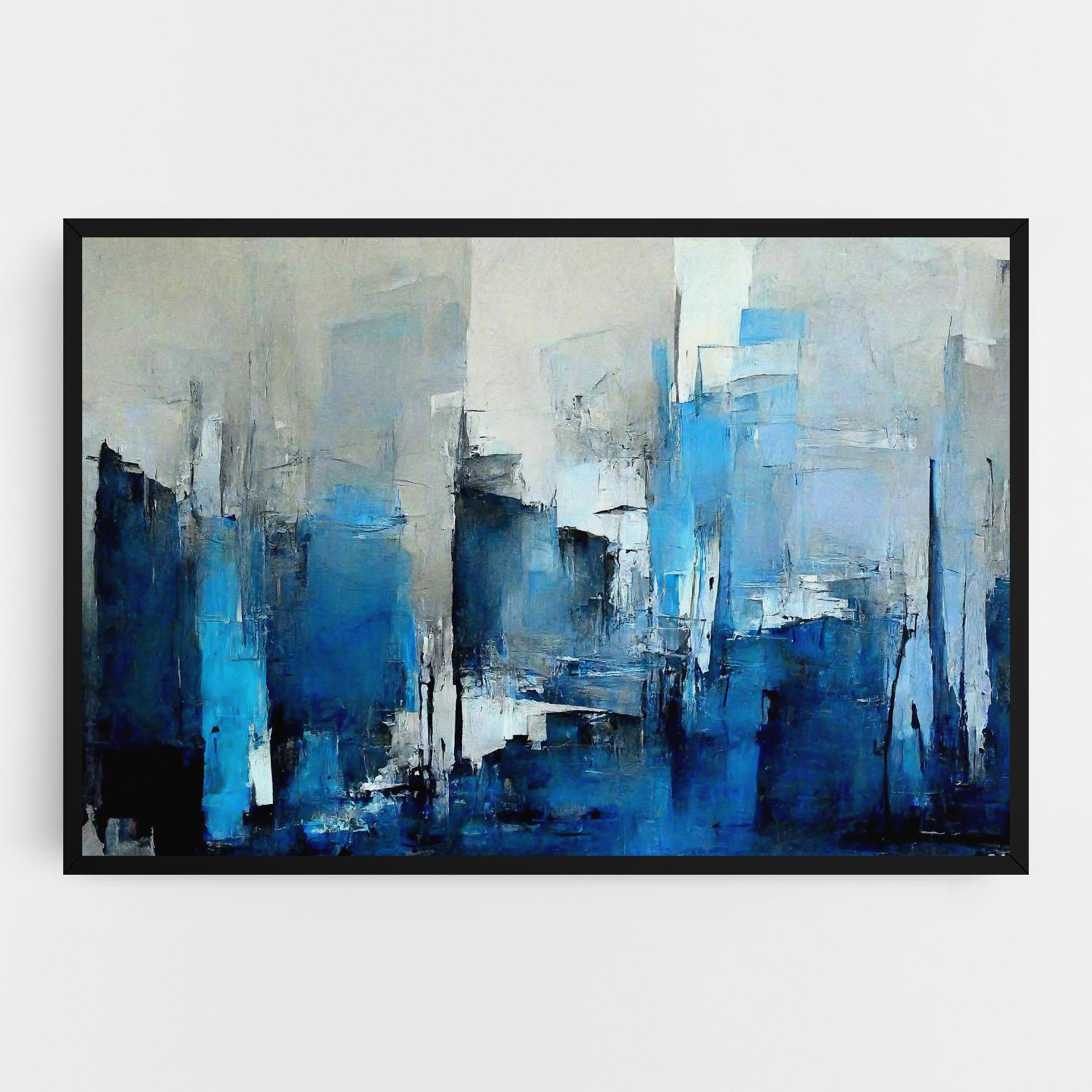 Tablou Canvas Blue Gray Color mockup 0