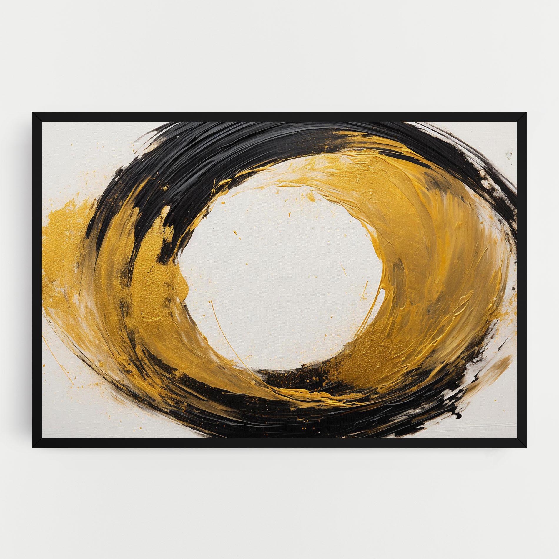 Tablou Canvas Circle From Gold And Black mockup 0