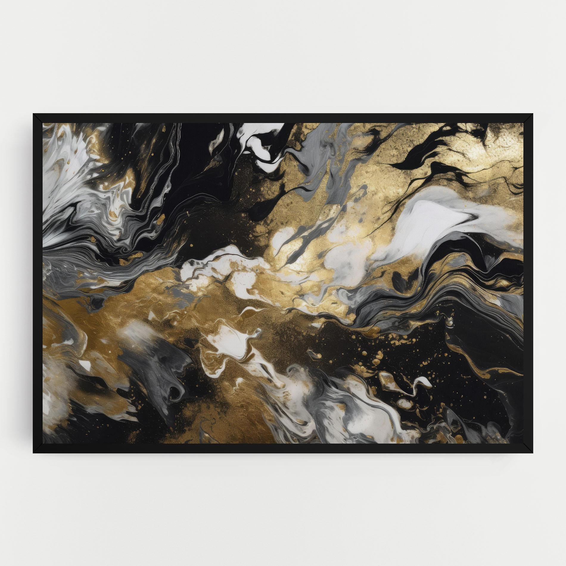 Tablou Canvas Gold Acrylic Fluid mockup 0