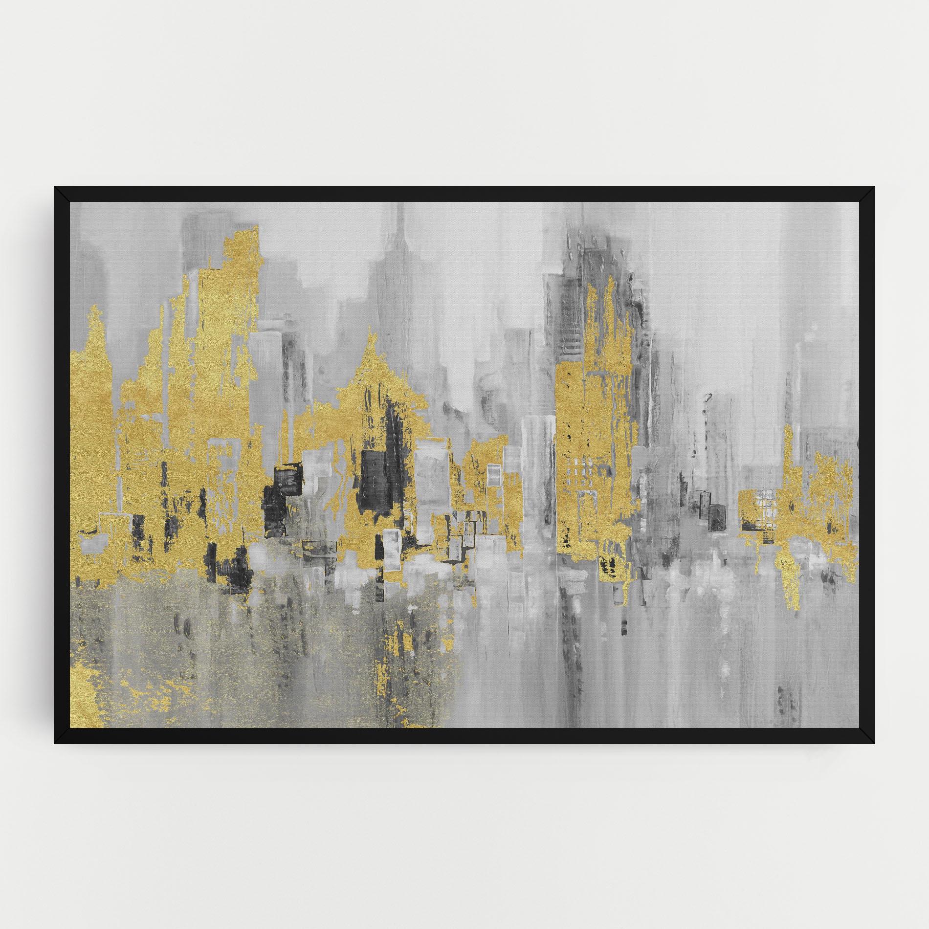 Tablou Canvas Light Grey With Gold mockup 0