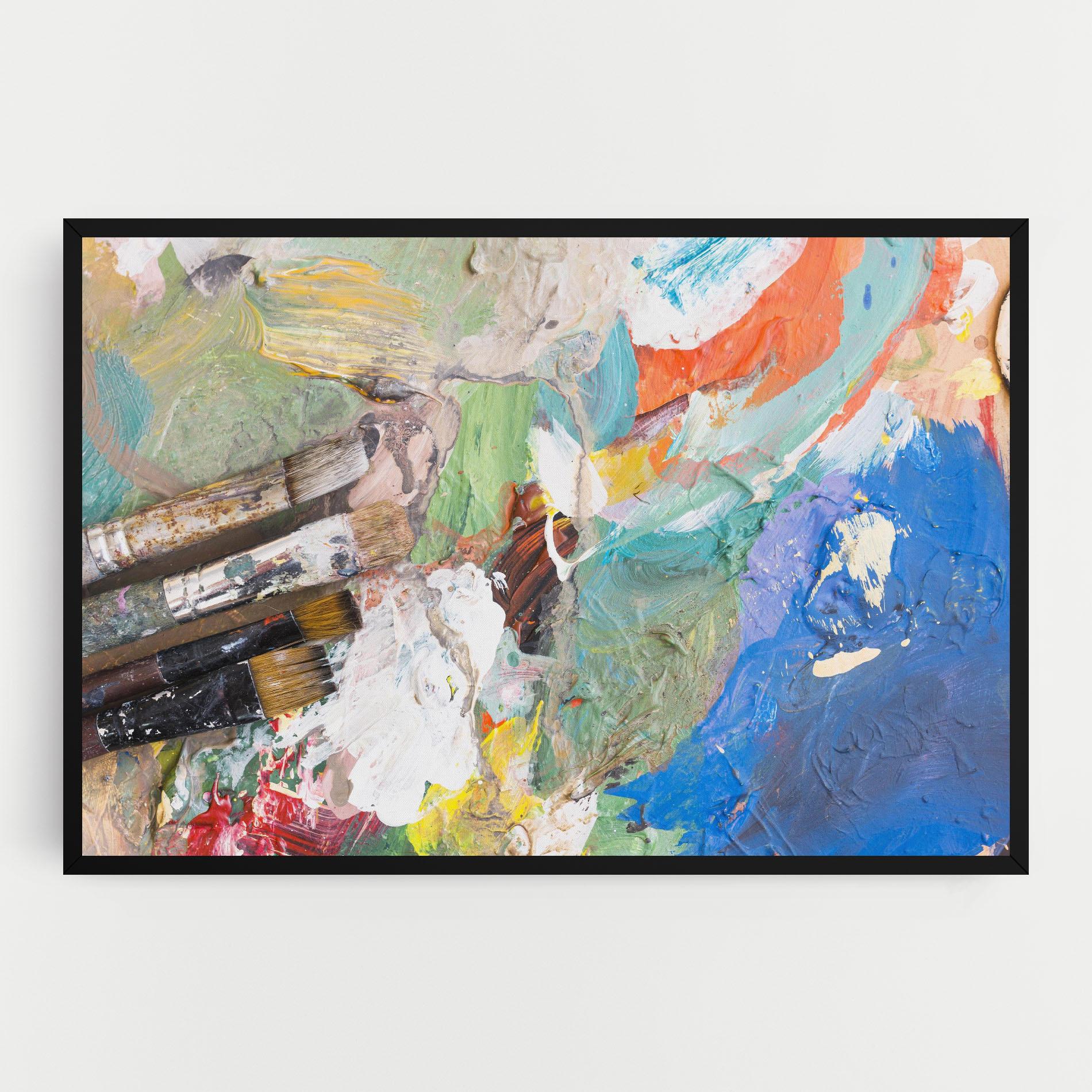 Tablou Canvas Messy Paint Brushes mockup 0