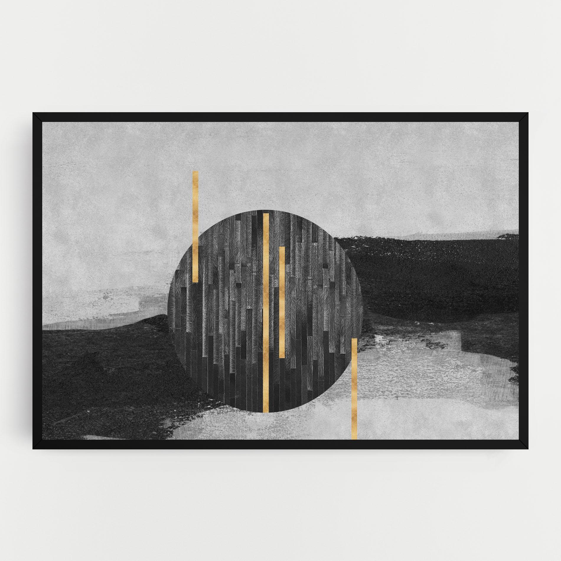 Tablou Canvas Modern Circle With Gold mockup 0