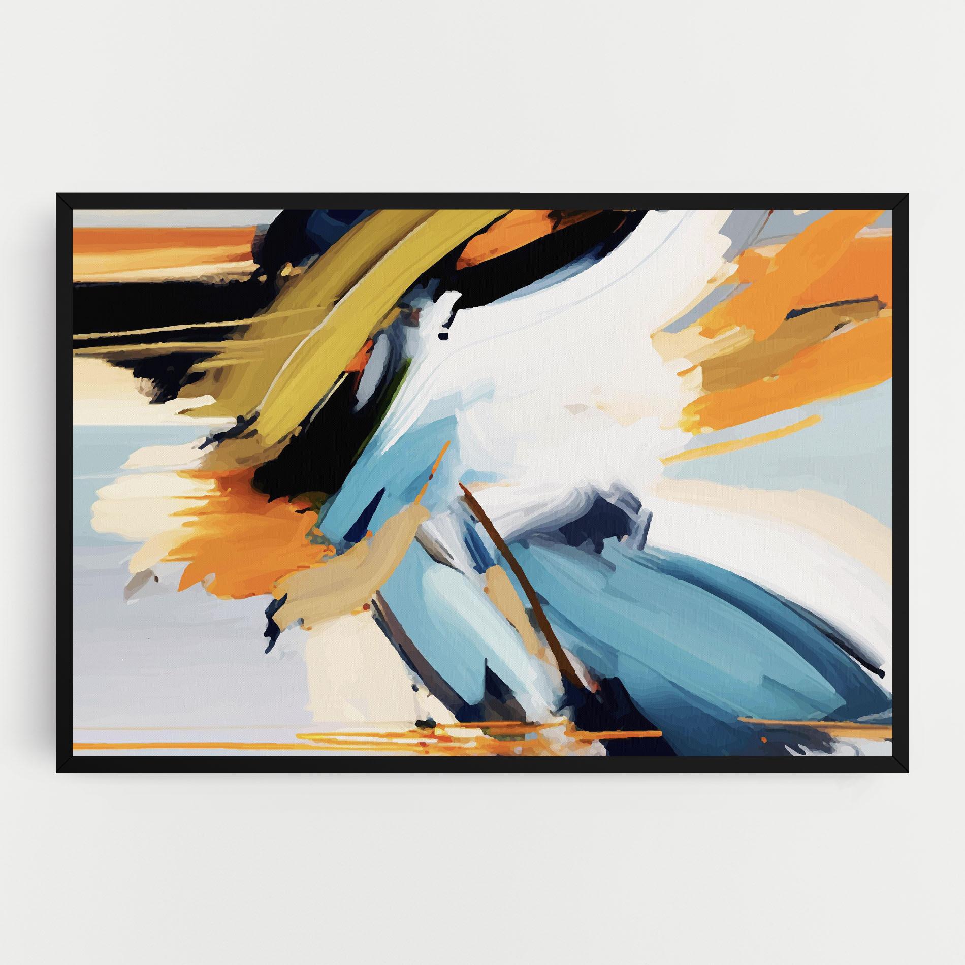 Tablou Canvas Orange Blue Art mockup 0