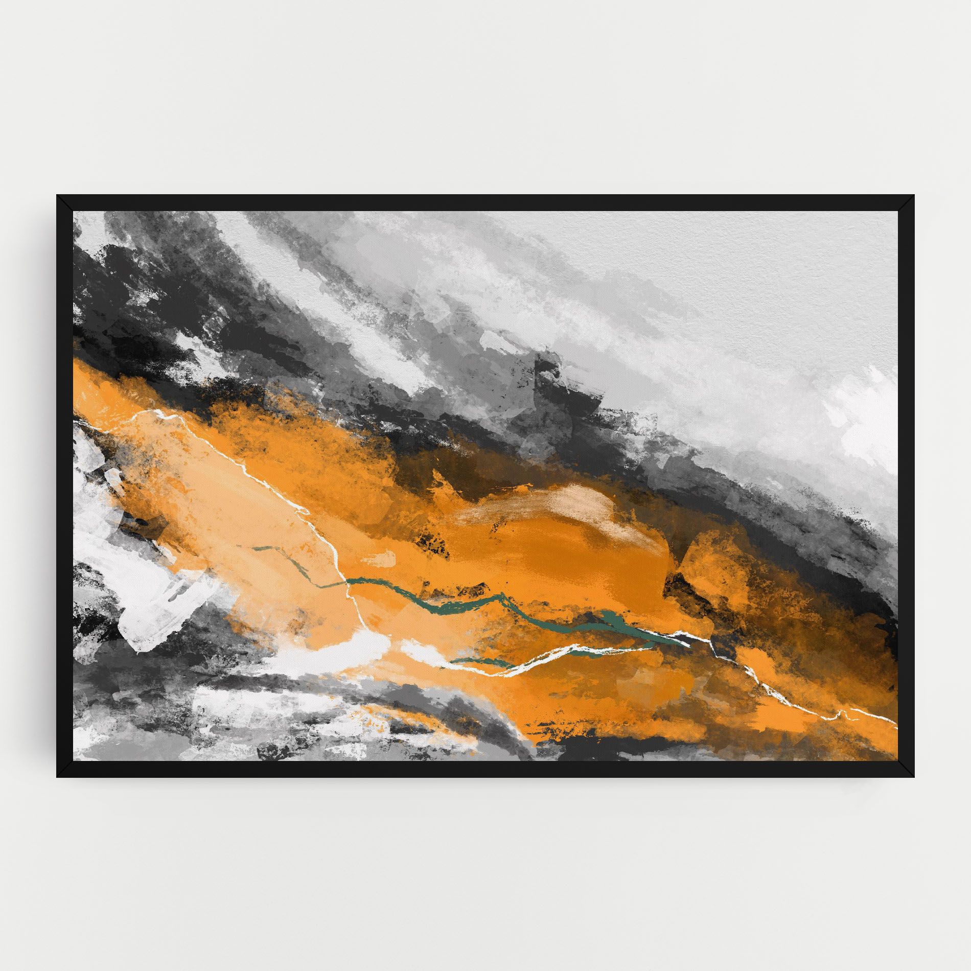 Tablou Canvas Orange Painting River mockup 0