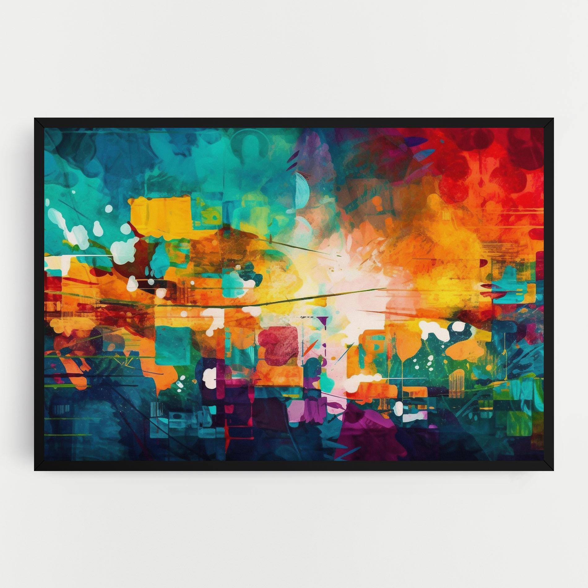 Tablou Canvas Vibrant Colors On Blue Background mockup 0