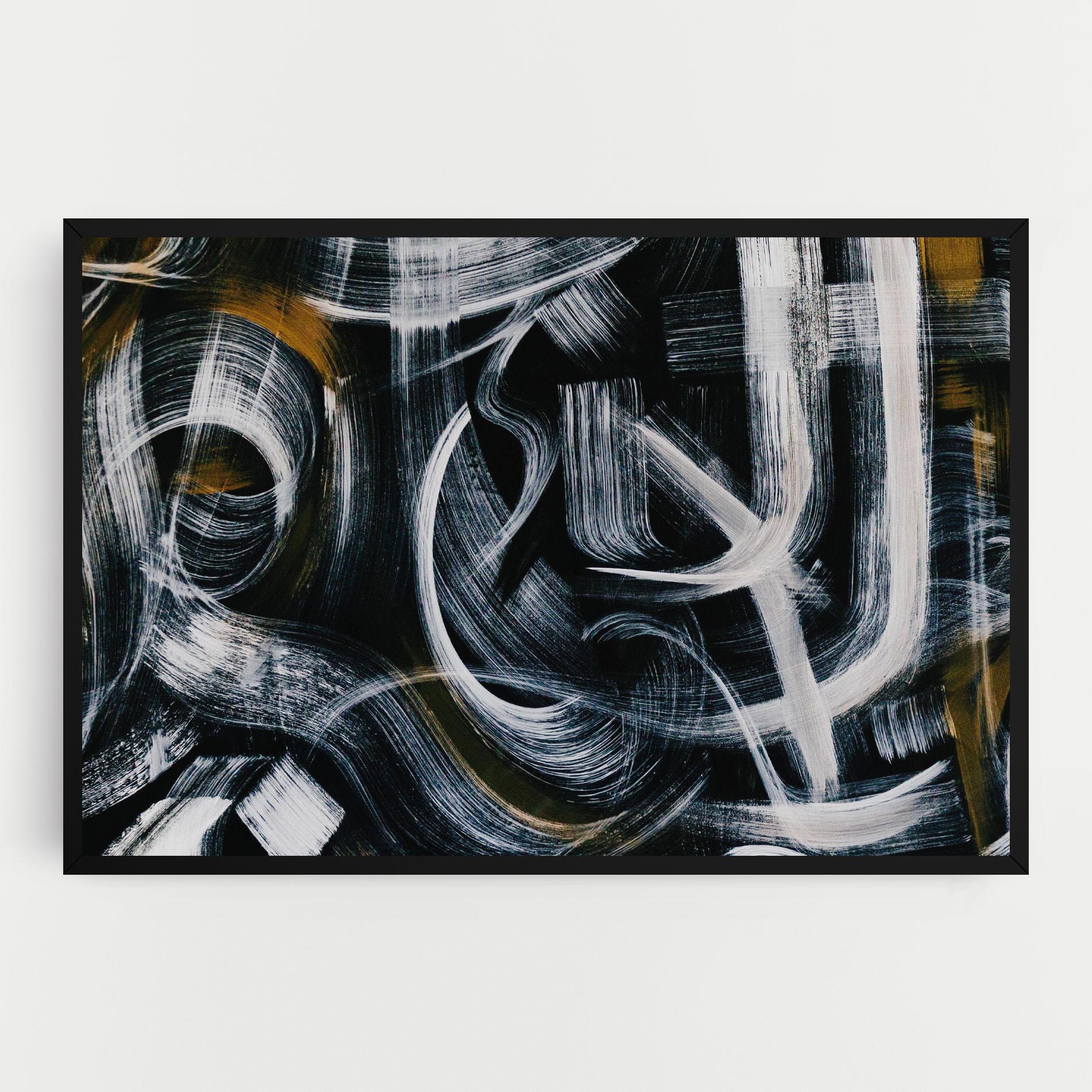 Tablou Canvas White Brush Lines mockup 0