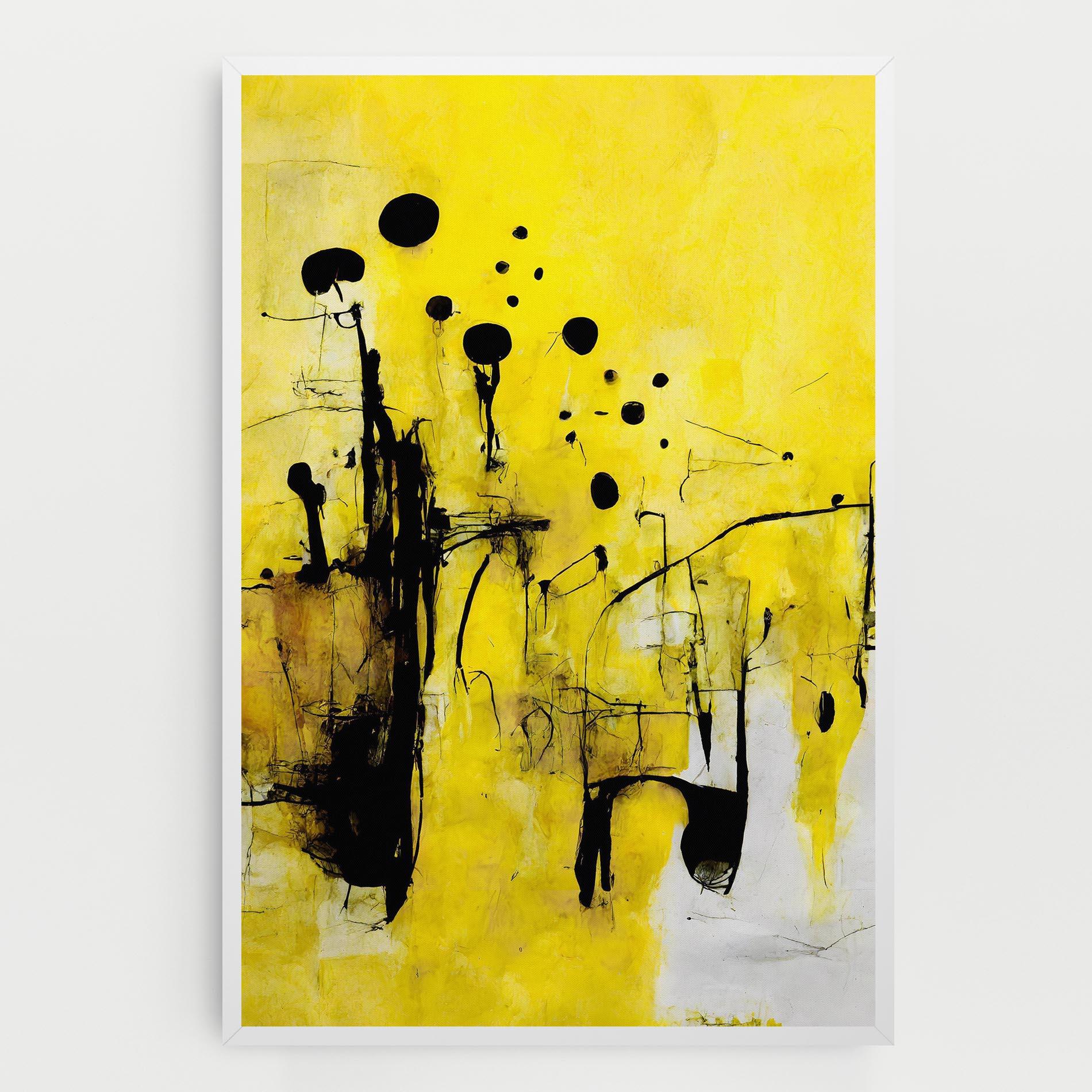 Tablou Canvas Abstract Black Yellow mockup 0