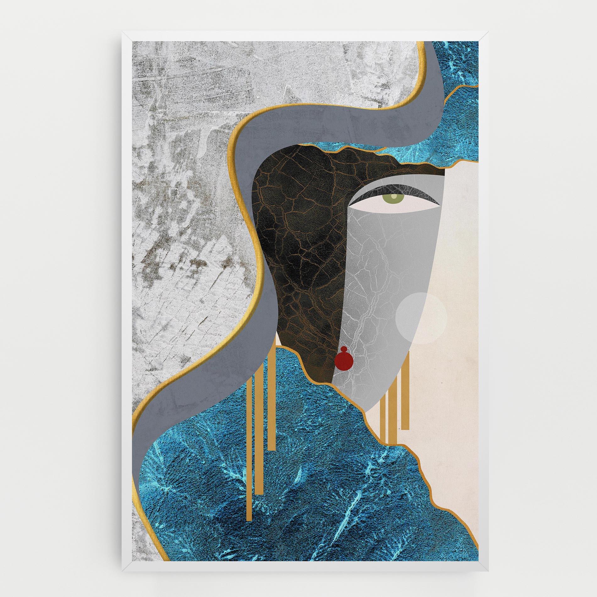 Tablou Canvas Abstract Blue Face mockup 0