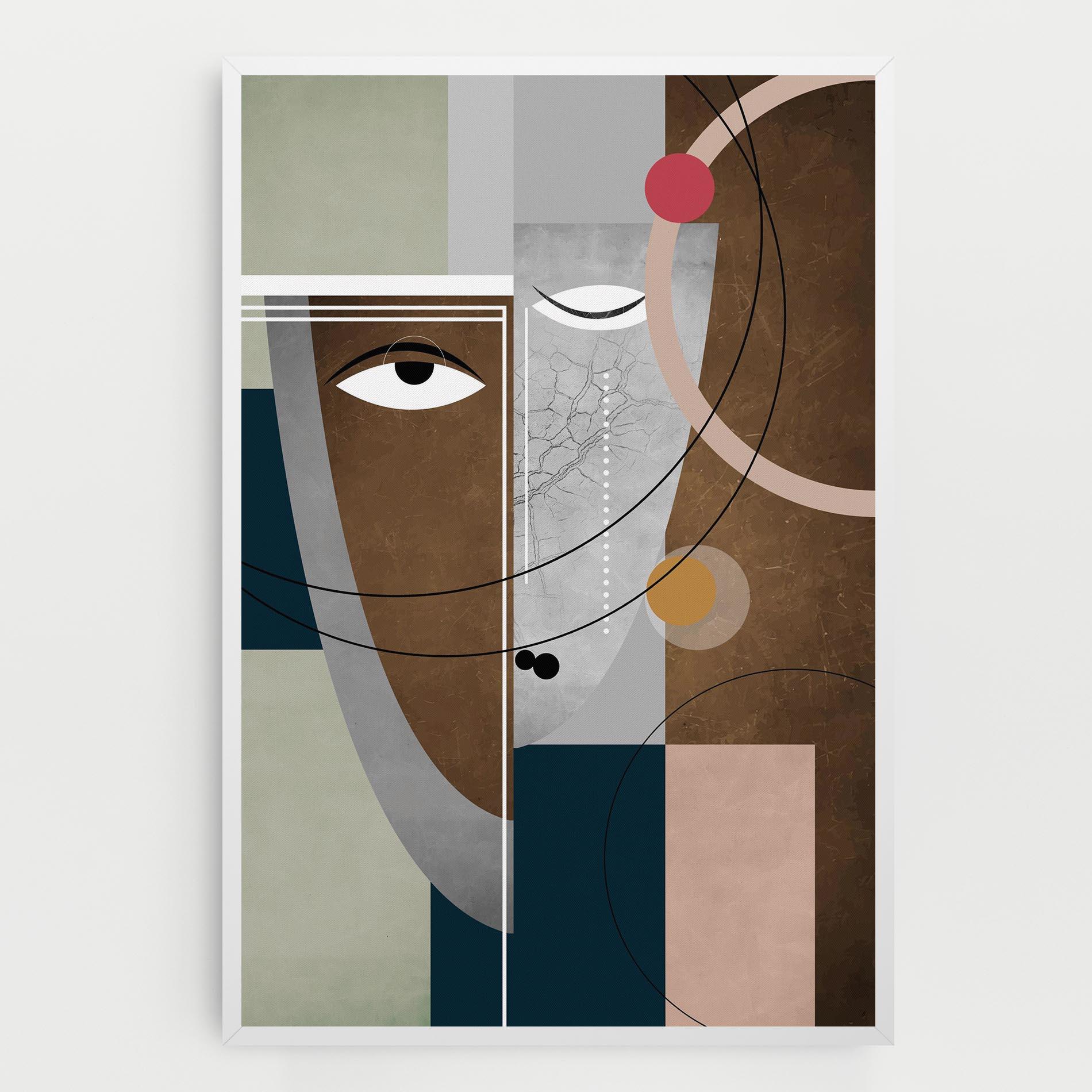 Tablou Canvas Abstract Brown Face mockup 0