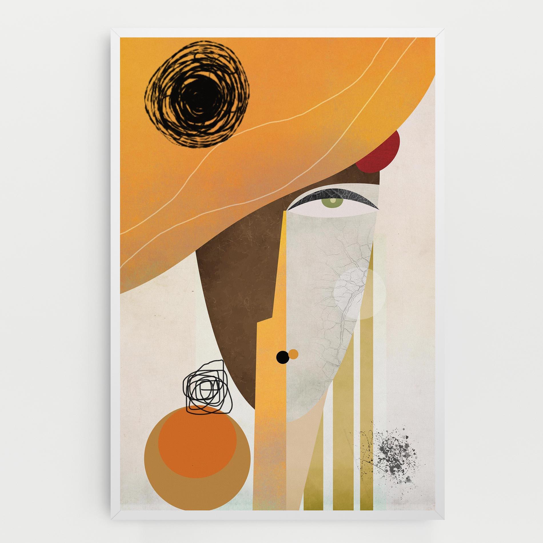 Tablou Canvas Abstract Orange Face mockup 0