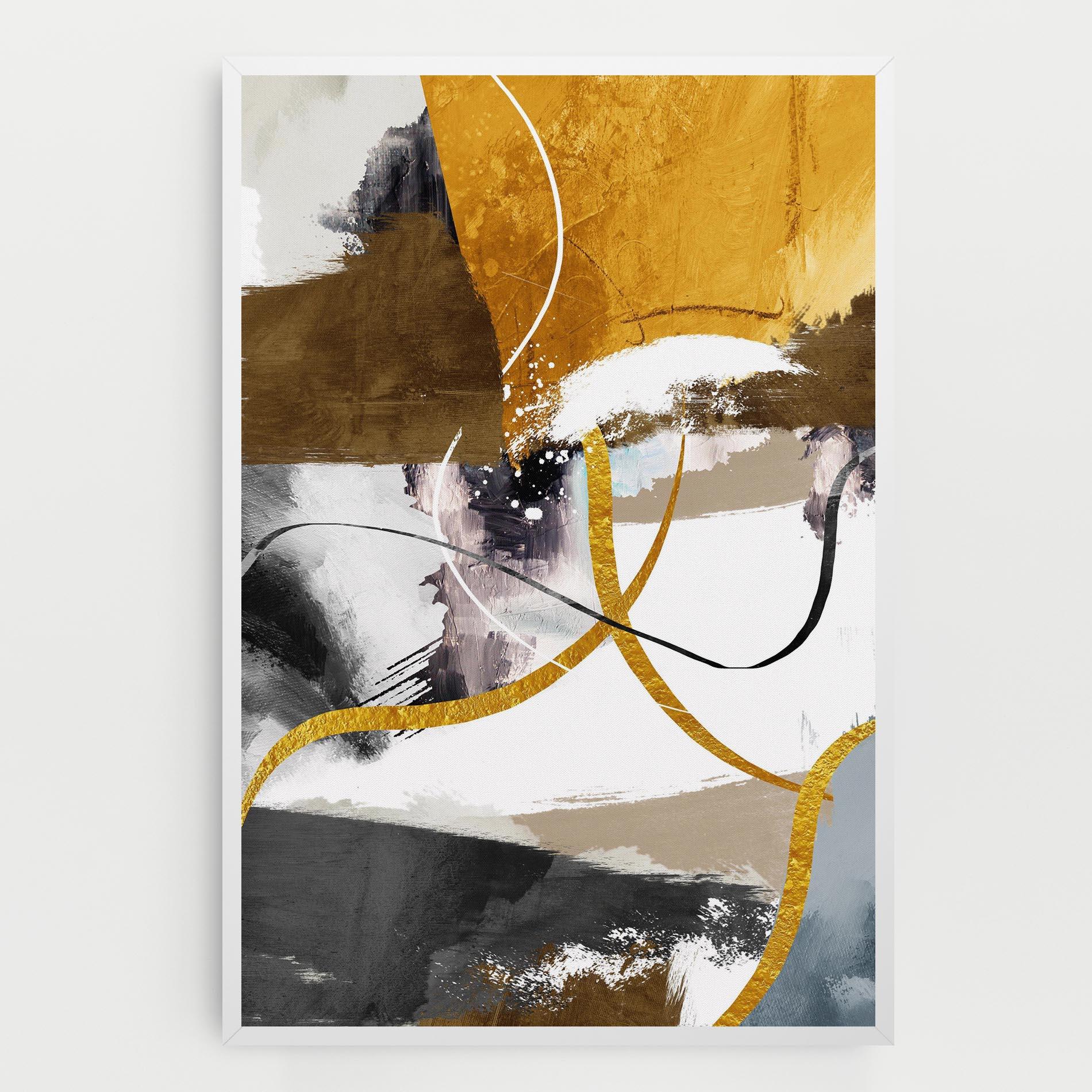 Tablou Canvas Chaotic Golden Painting mockup 0