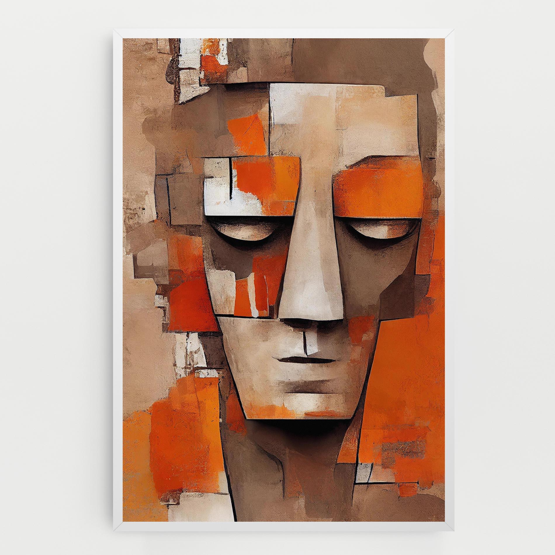 Tablou Canvas Orange Male Face mockup 0