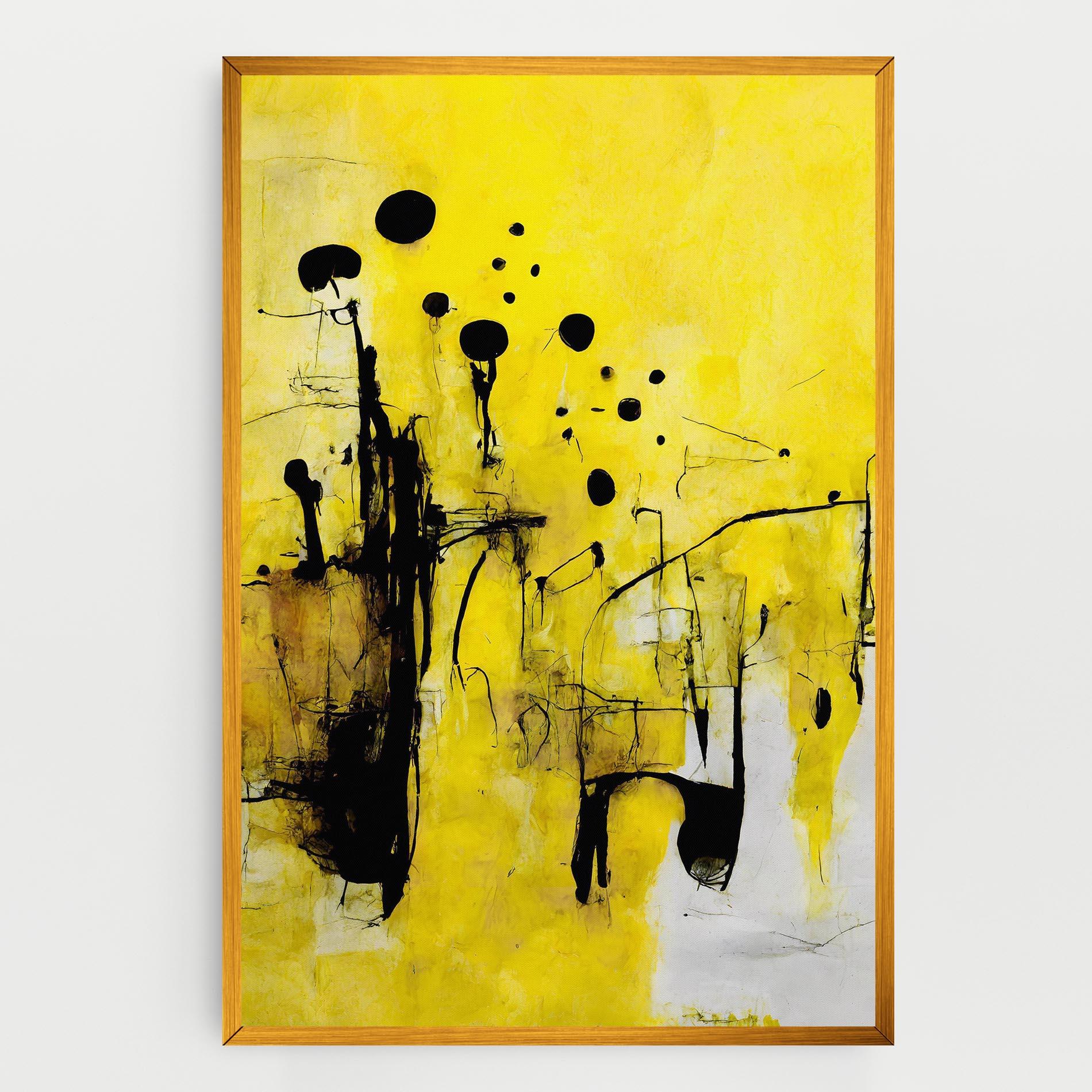 Tablou Canvas Abstract Black Yellow mockup 0