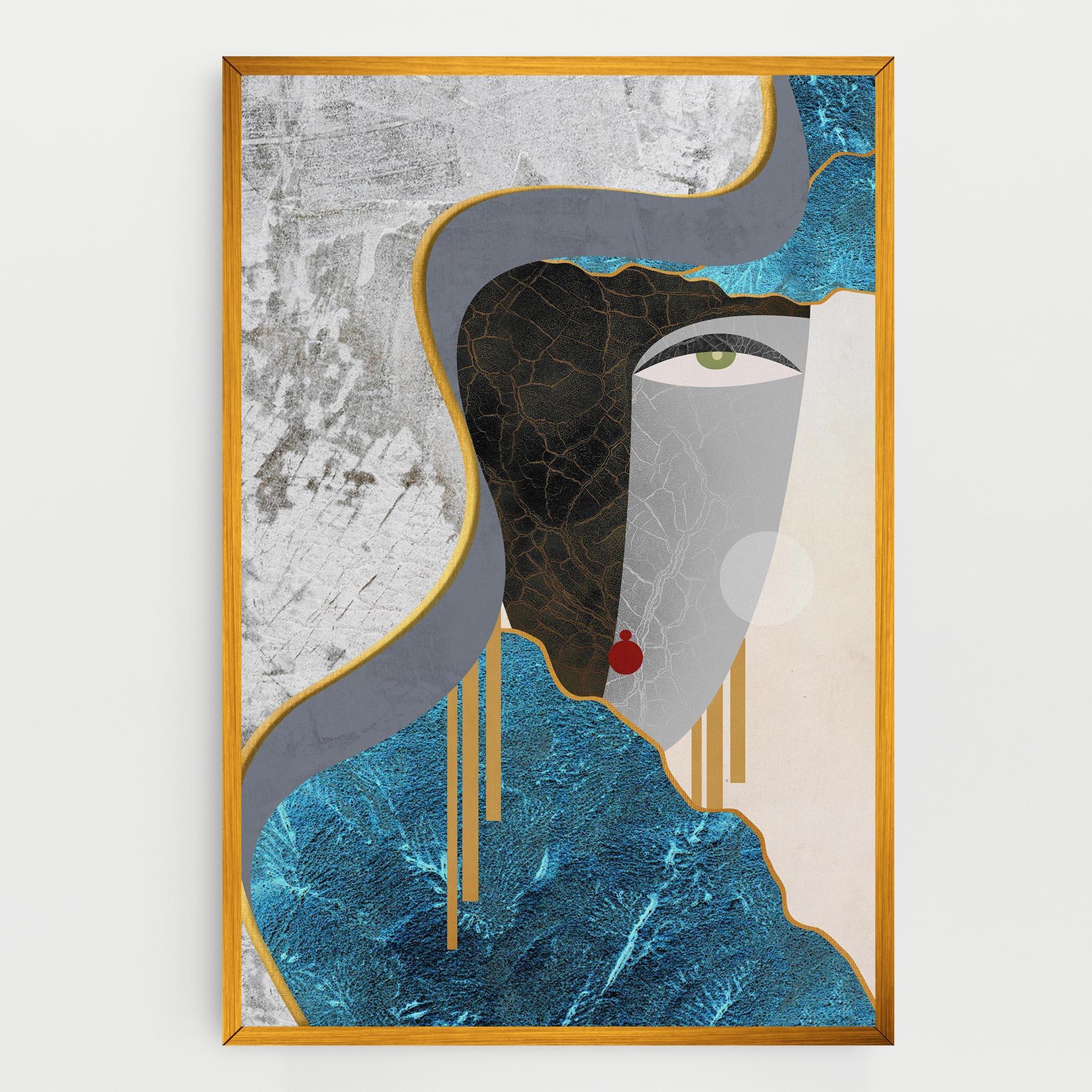 Tablou Canvas Abstract Blue Face mockup 0