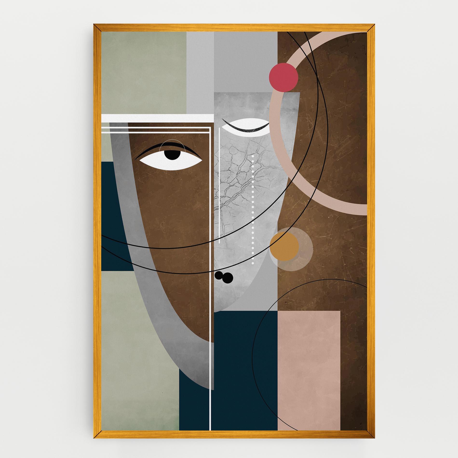 Tablou Canvas Abstract Brown Face mockup 0