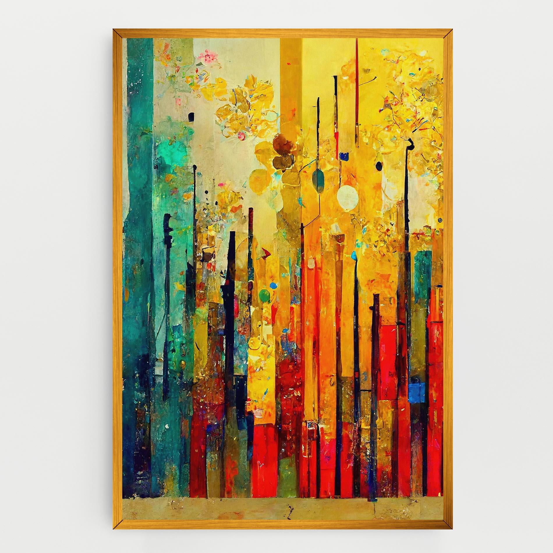 Tablou Canvas Black Lines On Yellow Light mockup 0