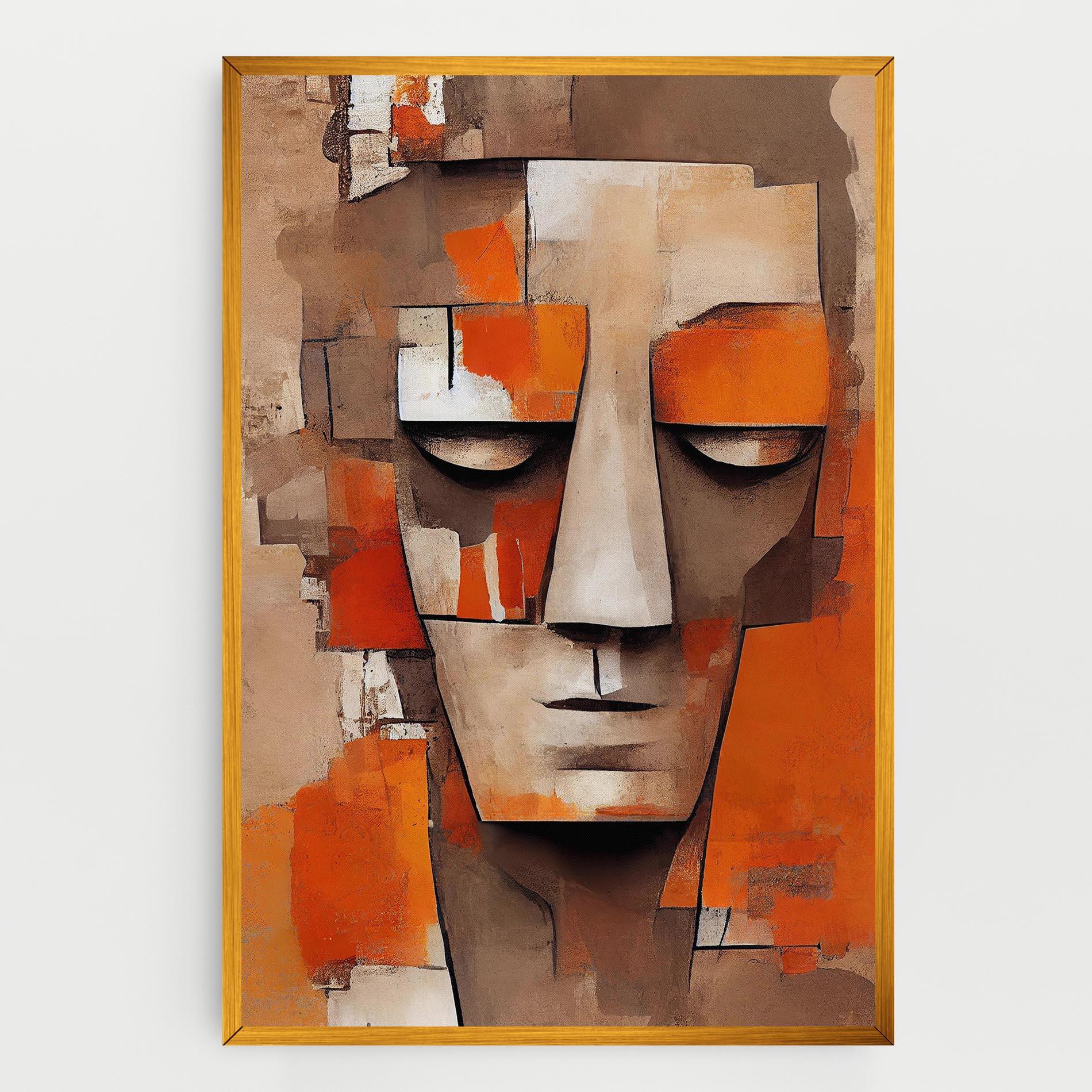 Tablou Canvas Orange Male Face mockup 0