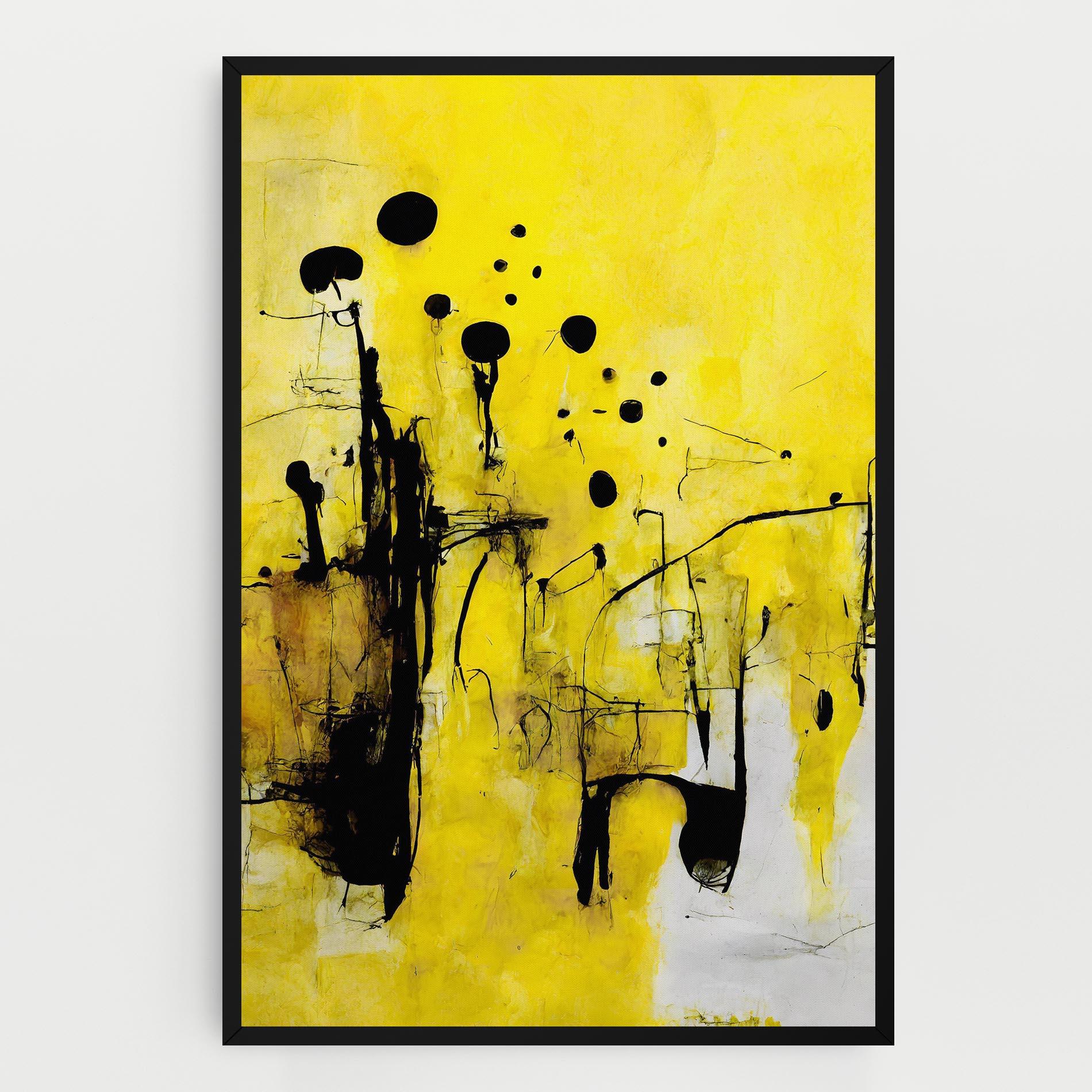 Tablou Canvas Abstract Black Yellow mockup 0