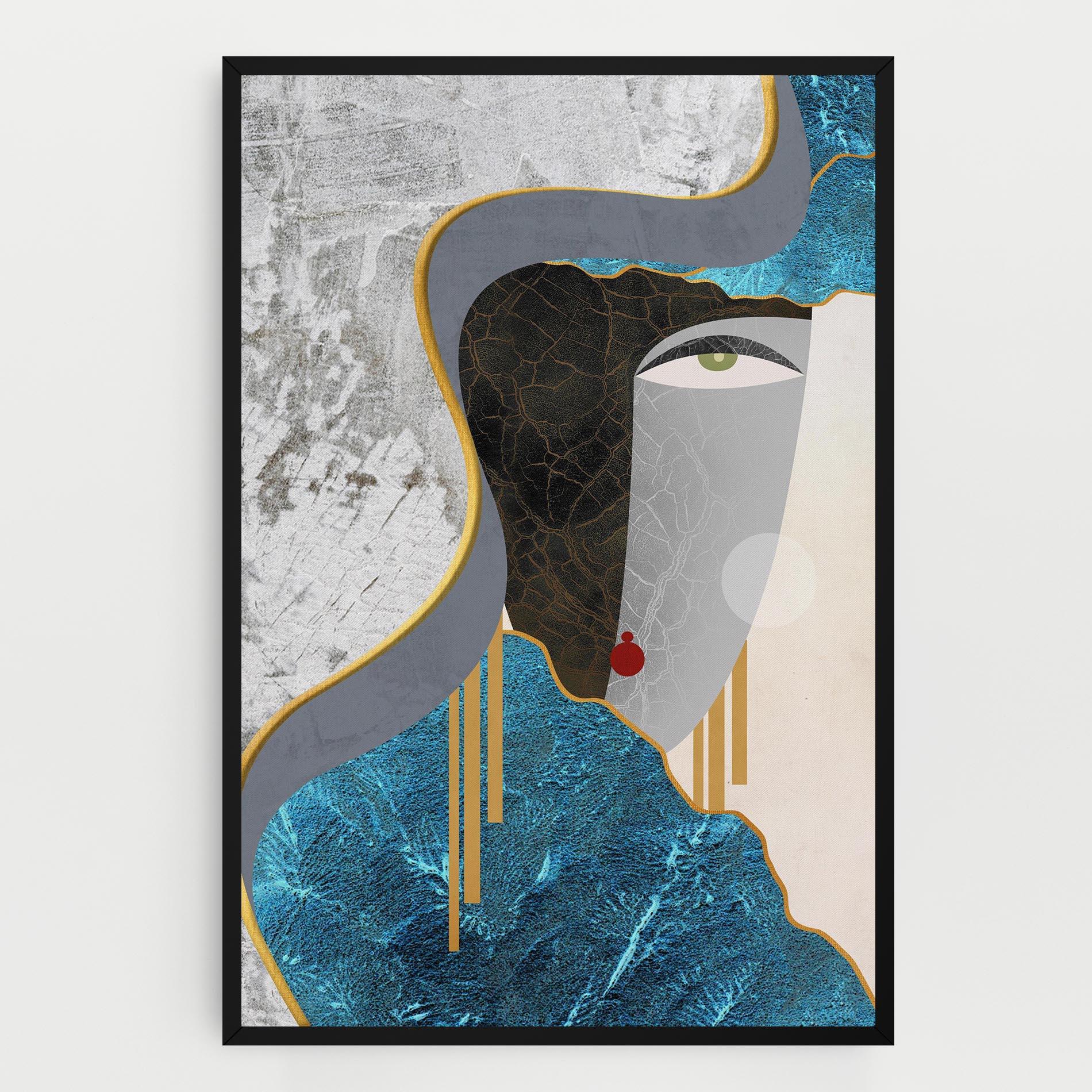 Tablou Canvas Abstract Blue Face mockup 0