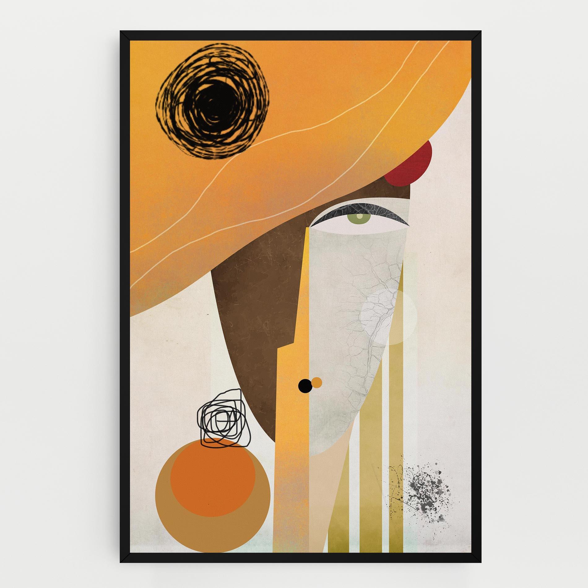 Tablou Canvas Abstract Orange Face mockup 0