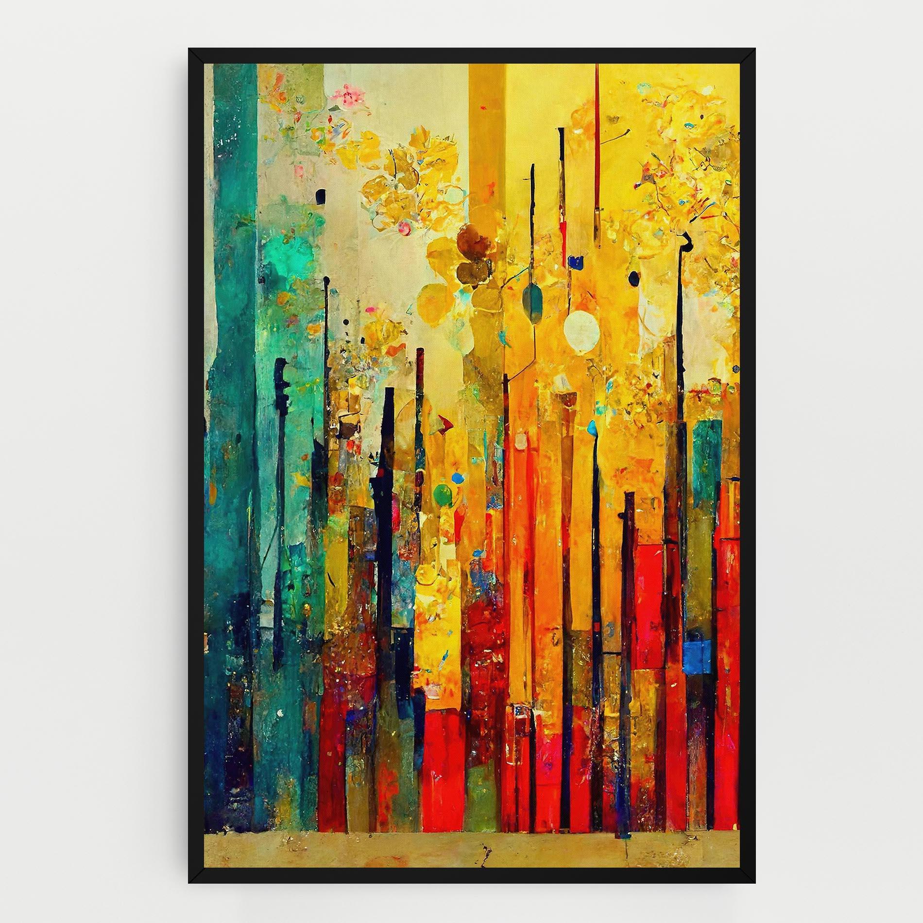 Tablou Canvas Black Lines On Yellow Light mockup 0