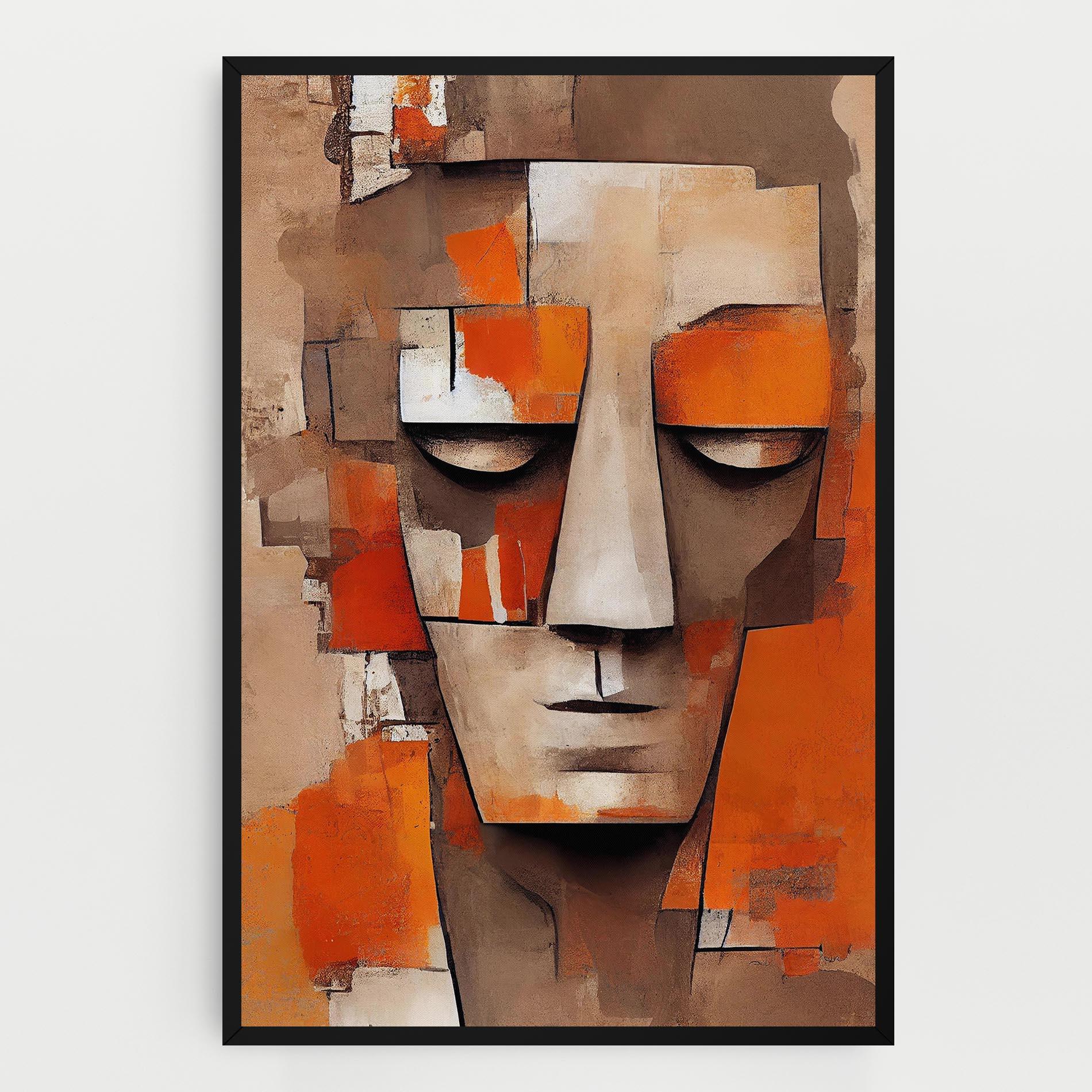 Tablou Canvas Orange Male Face mockup 0