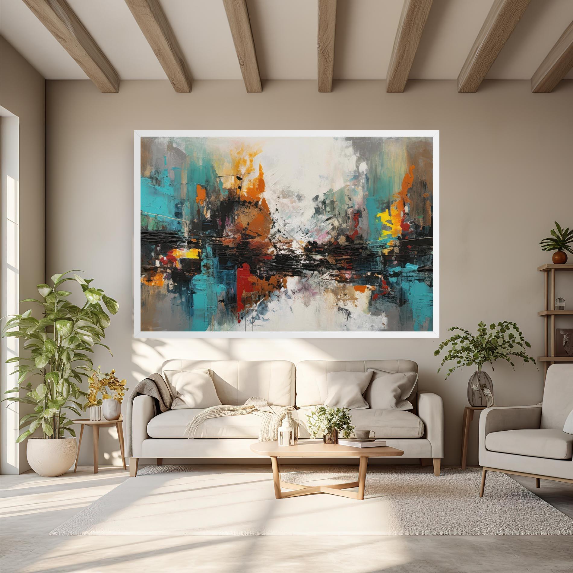 Tablou Canvas Abstract City Painting mockup 6