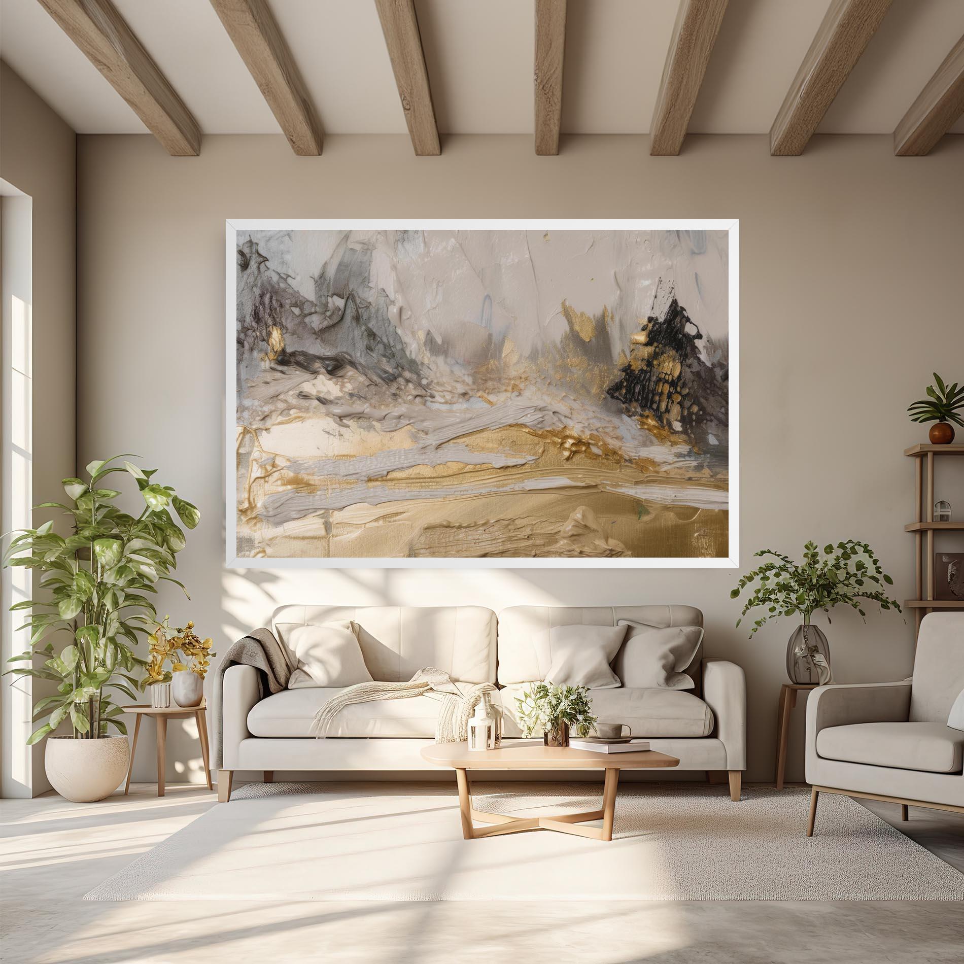 Tablou Canvas Abstract White Waves mockup 6