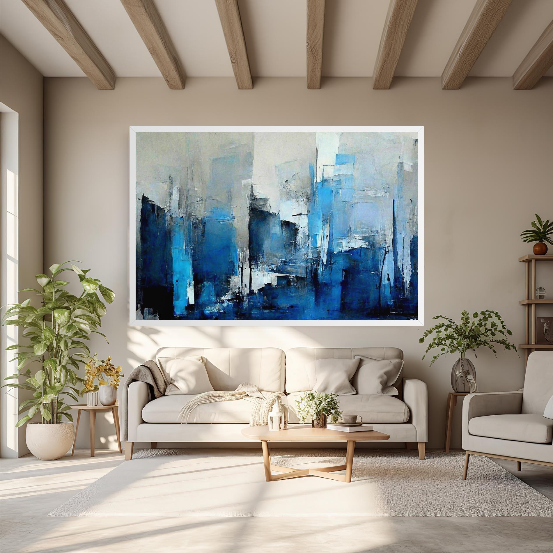 Tablou Canvas Blue Gray Color mockup 6