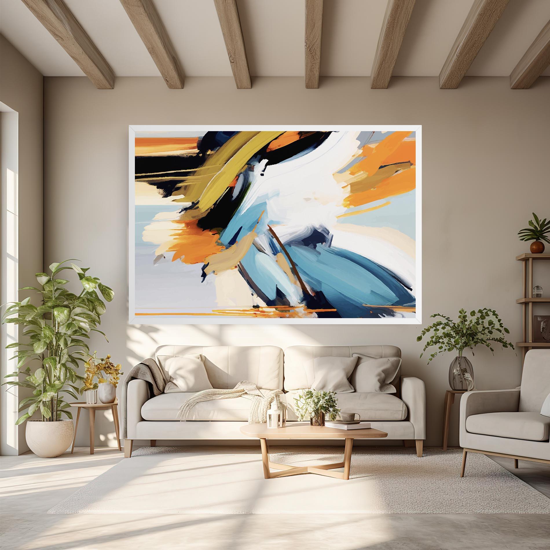 Tablou Canvas Orange Blue Art mockup 6