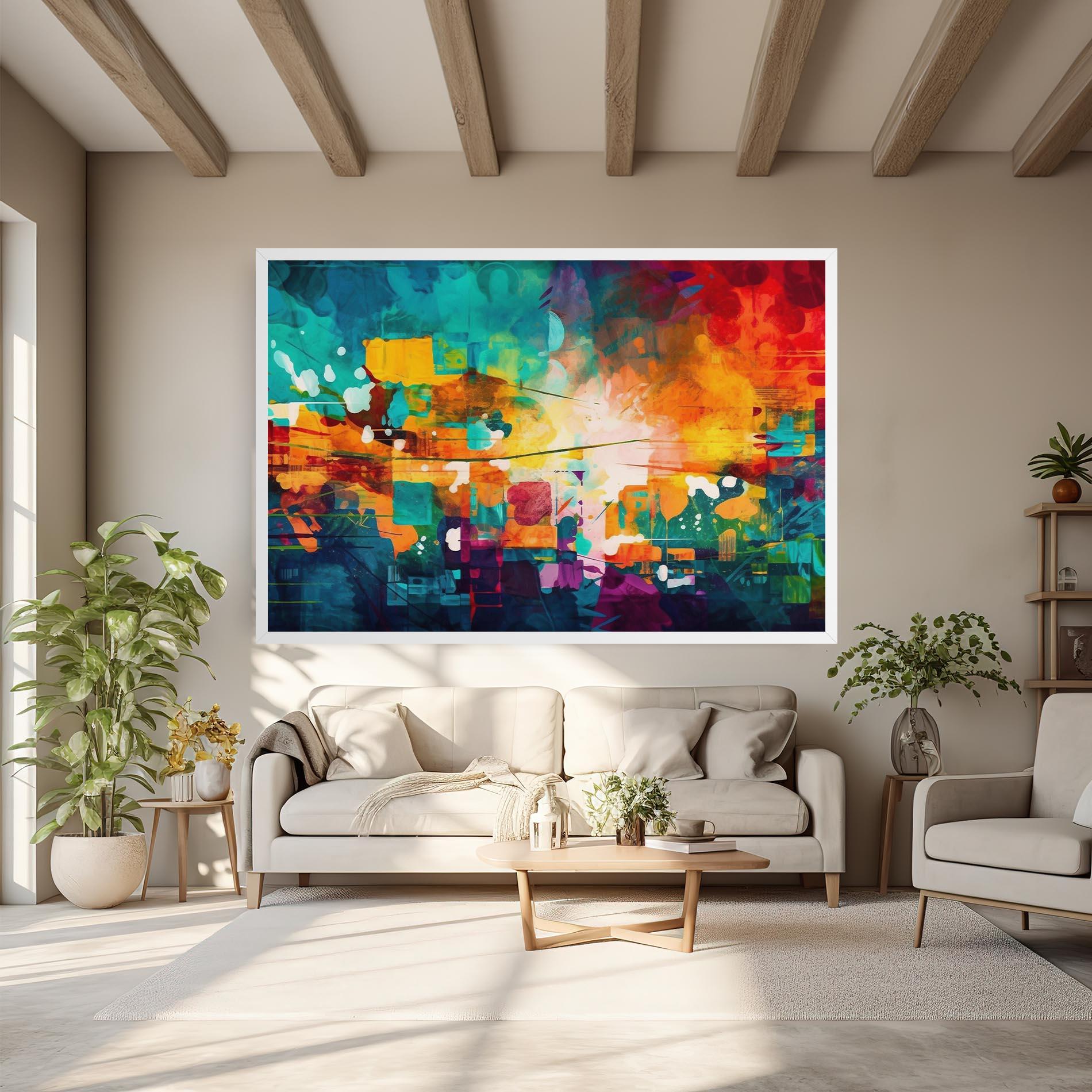 Tablou Canvas Vibrant Colors On Blue Background mockup 6